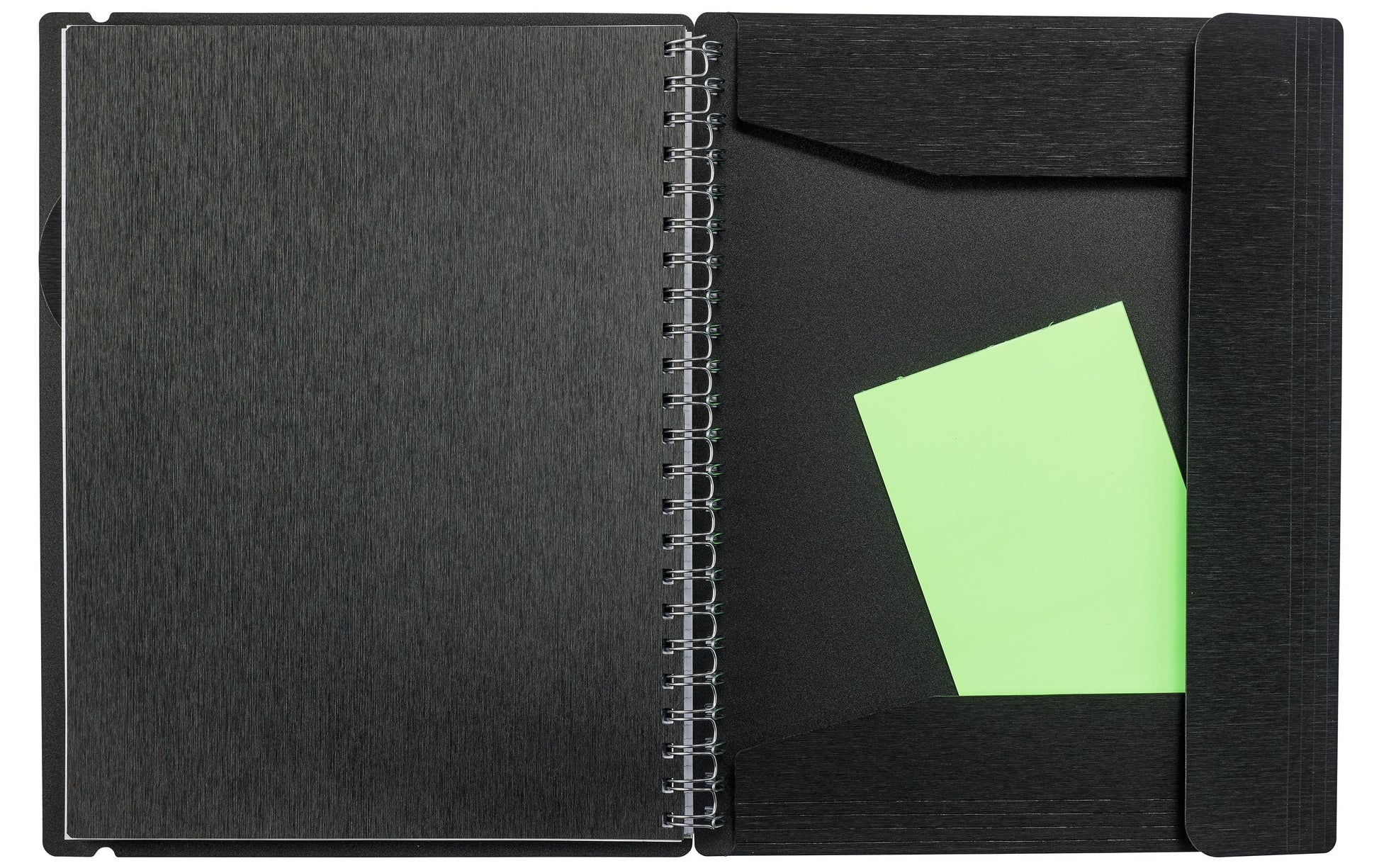 Kolma Notizbuch, Spiralbindung, Softcover, 200 Seiten, 4-fach gelocht, perforiert, 70 g/m² – Schwarz