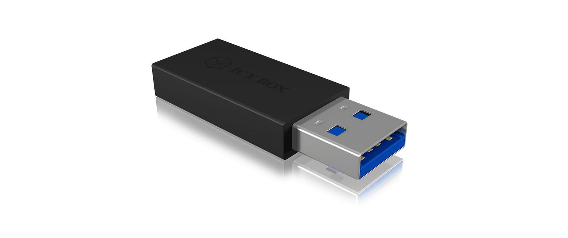 ICY BOX IB-CB015 Adapter USB-A zu USB-C – USB 3.2 Gen 2 (10 Gbit/s), für Windows/macOS – Schwarz