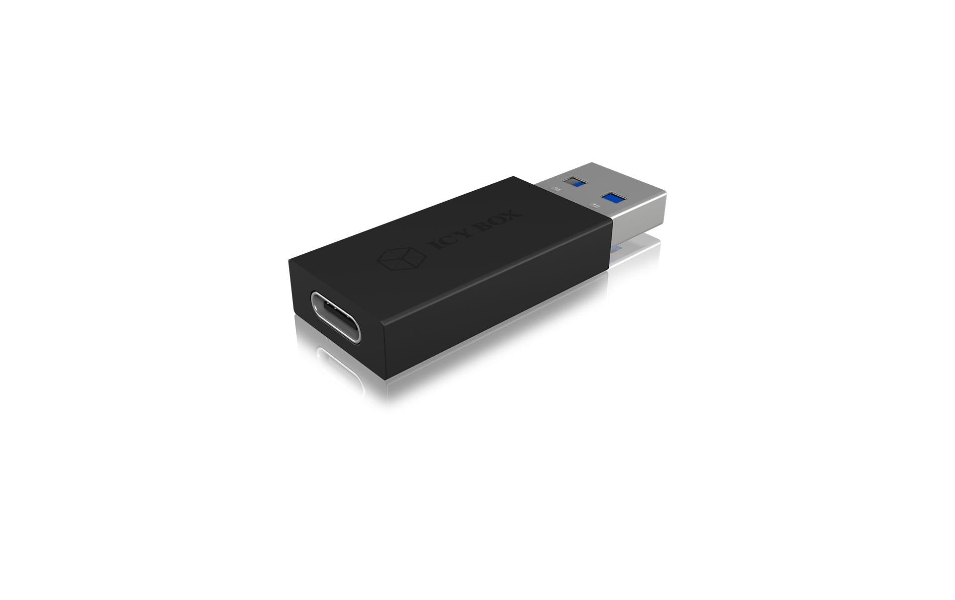 ICY BOX IB-CB015 Adapter USB-A zu USB-C – USB 3.2 Gen 2 (10 Gbit/s), für Windows/macOS – Schwarz