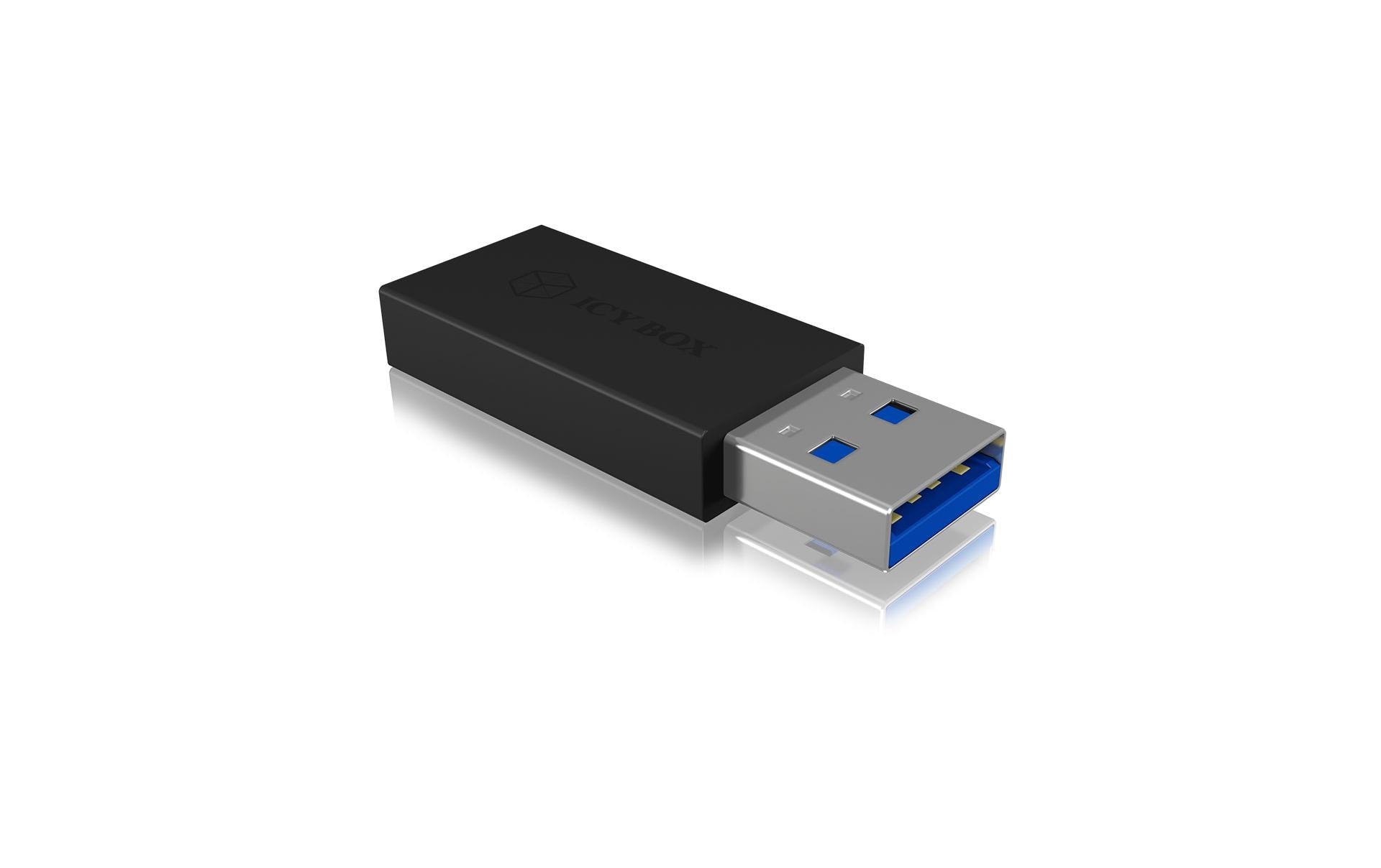 ICY BOX IB-CB015 Adapter USB-A zu USB-C – USB 3.2 Gen 2 (10 Gbit/s), für Windows/macOS – Schwarz