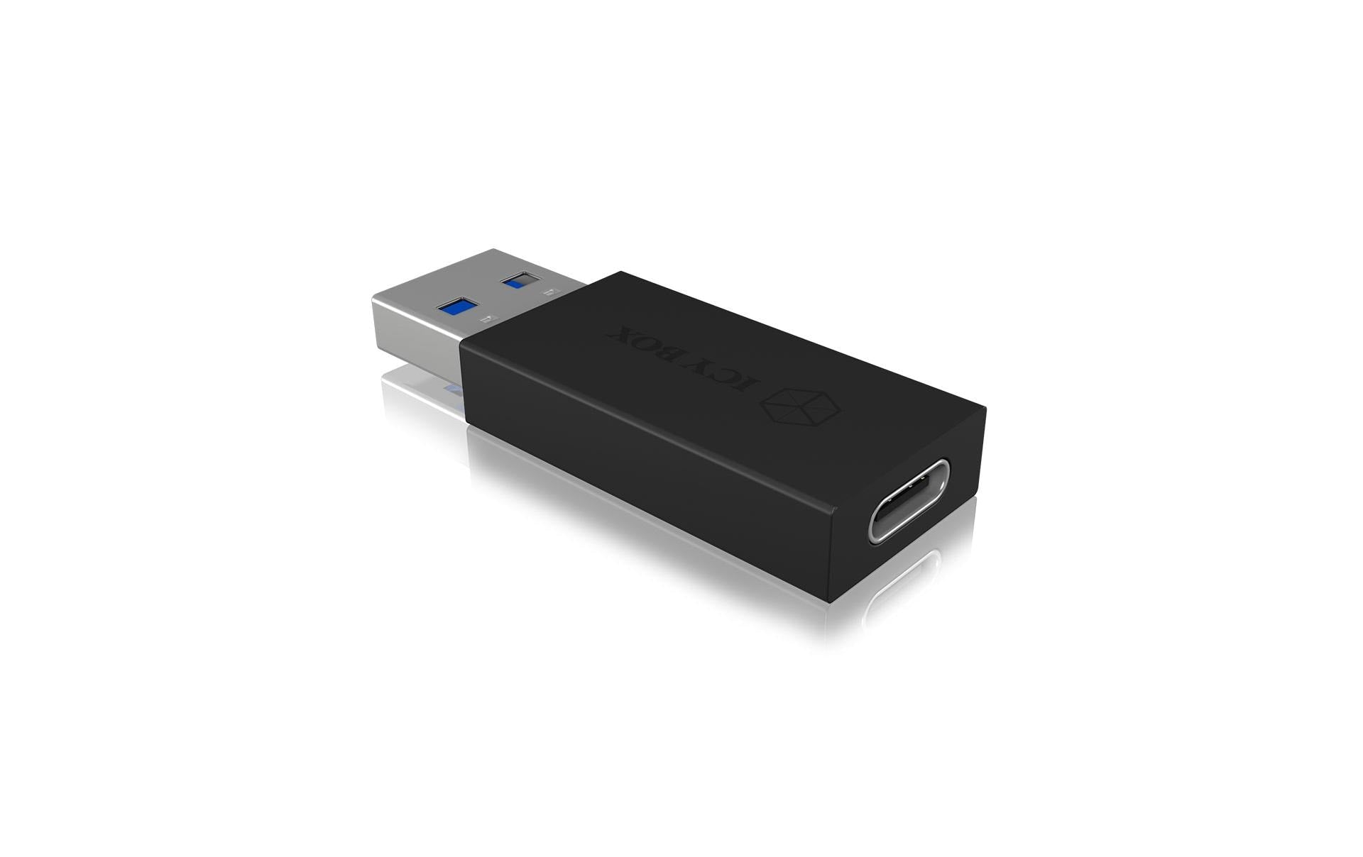 ICY BOX IB-CB015 Adapter USB-A zu USB-C – USB 3.2 Gen 2 (10 Gbit/s), für Windows/macOS – Schwarz