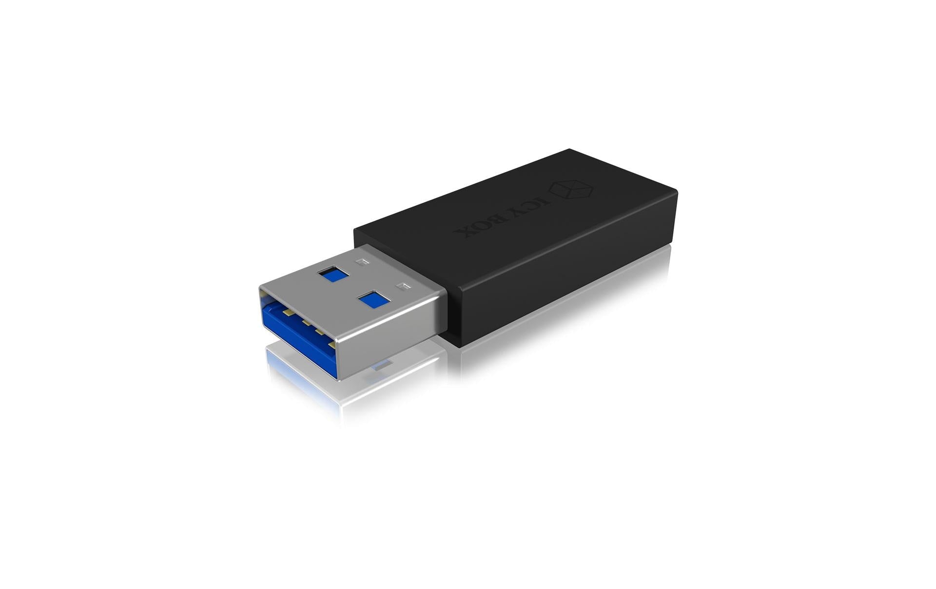 ICY BOX IB-CB015 Adapter USB-A zu USB-C – USB 3.2 Gen 2 (10 Gbit/s), für Windows/macOS – Schwarz