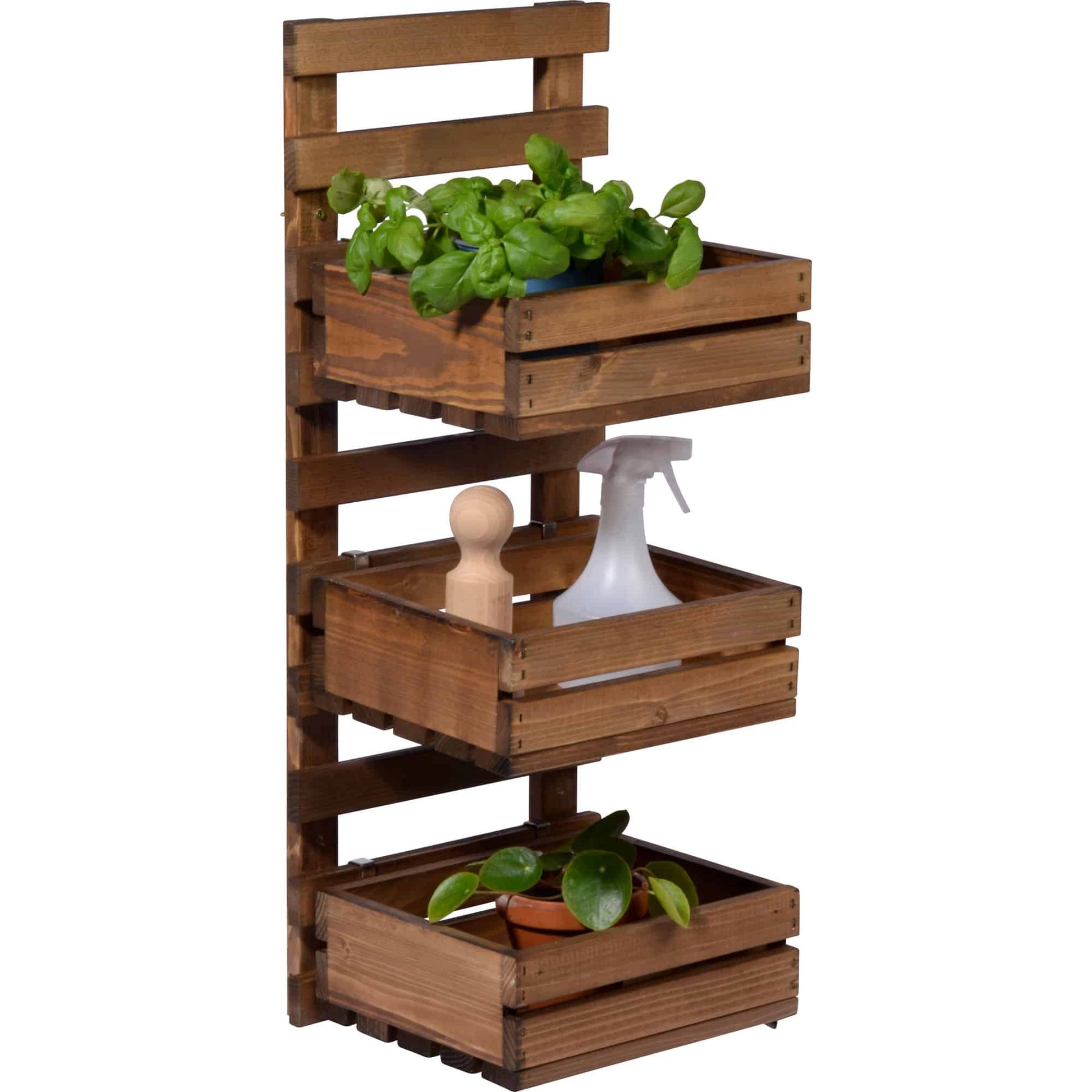 Dobar Wandregal, 58388FSCE – Wandmontage – 3 Böden – 29,5 × 26,5 × 74,5 cm – Braun – Kiefernholz – 1 Stk.
