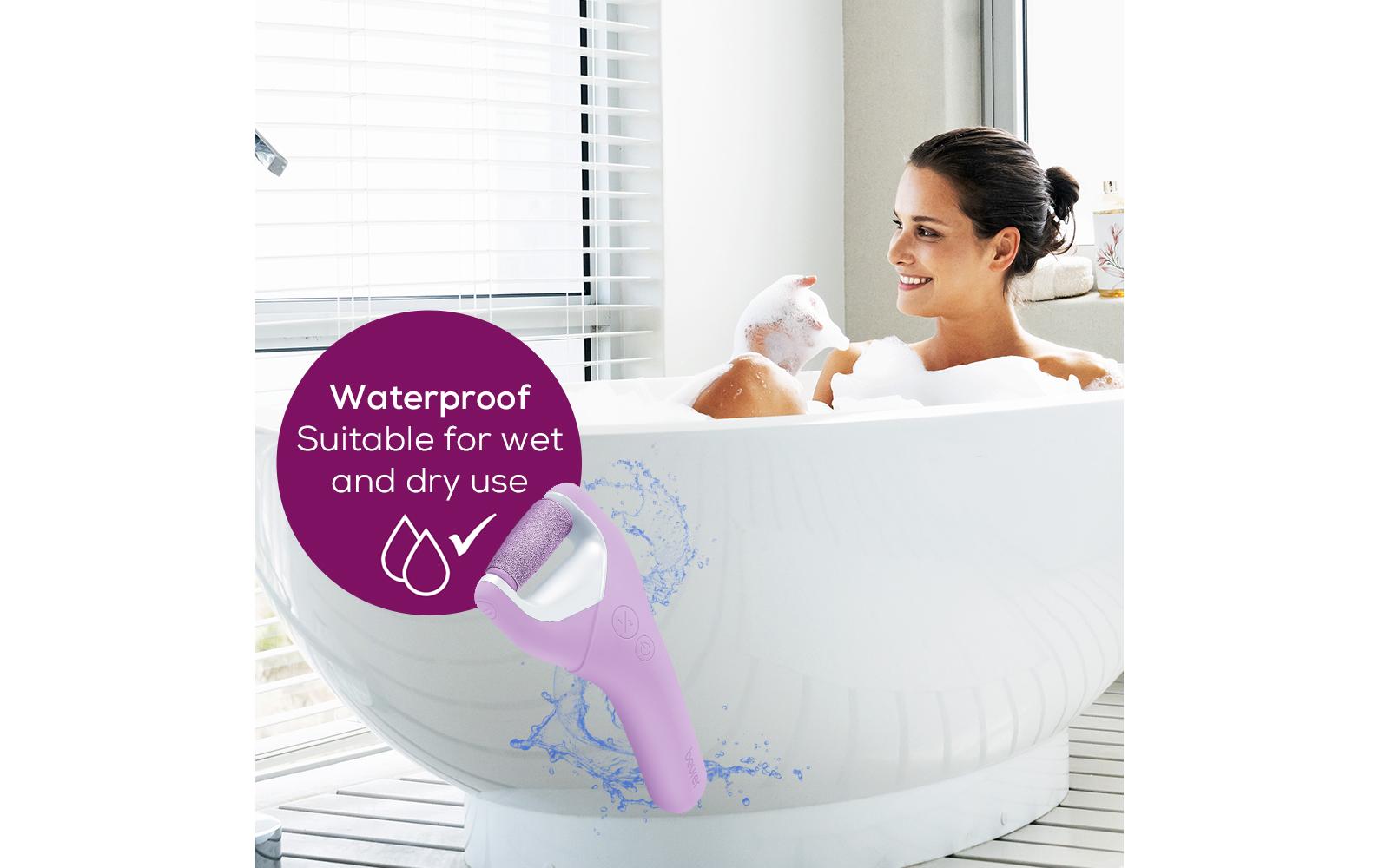 Beurer Hornhautentferner MP 59 – wasserfest, Akku, 2 Stufen – Violett
