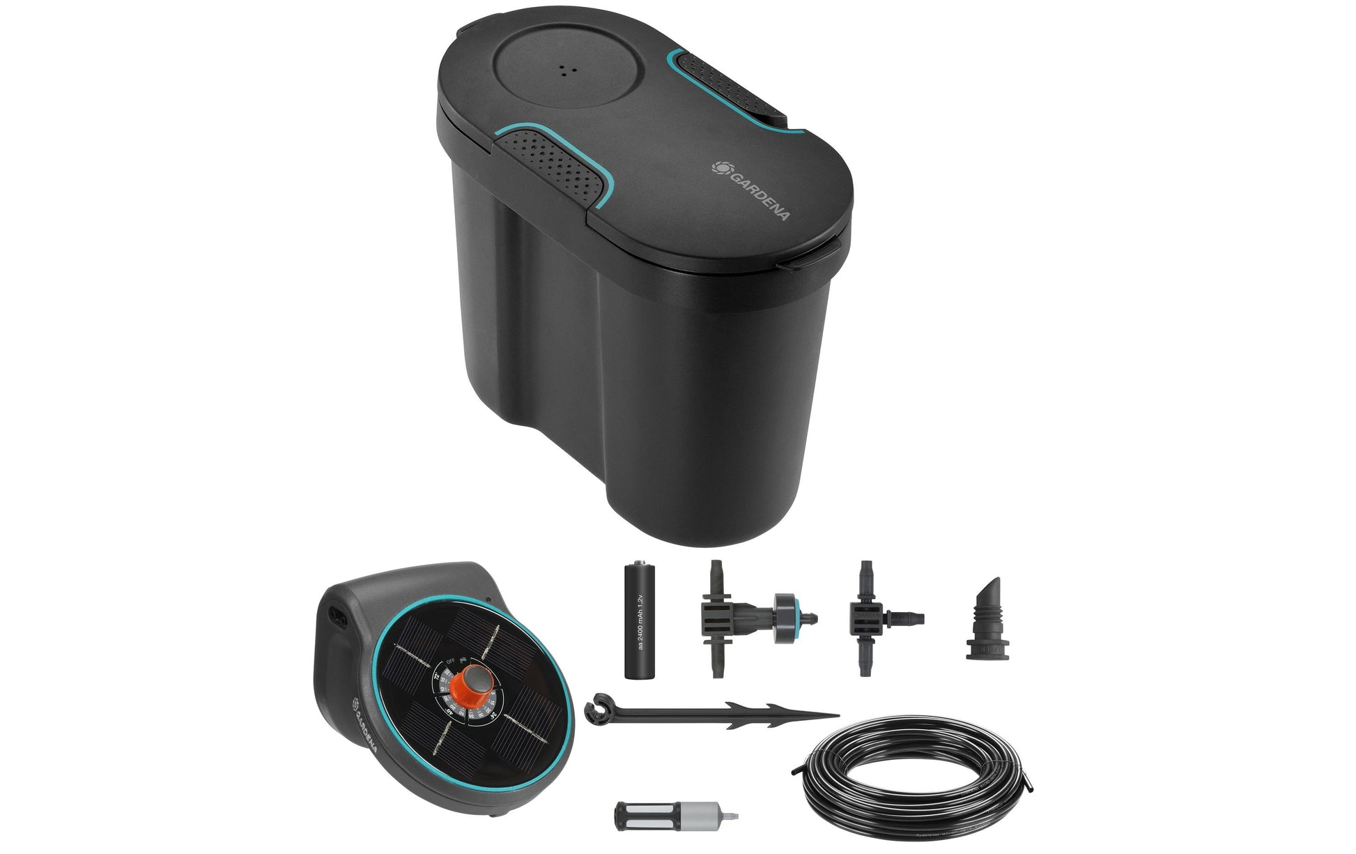 Gardena AquaBloom (20 m Schlauch) – Bewässerungsset, Schwarz