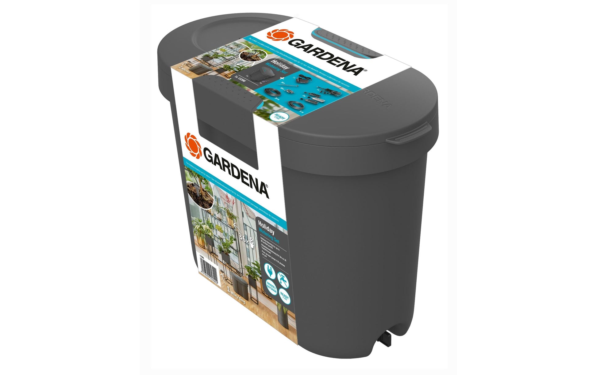 Gardena AquaBloom (20 m Schlauch) – Bewässerungsset, Schwarz
