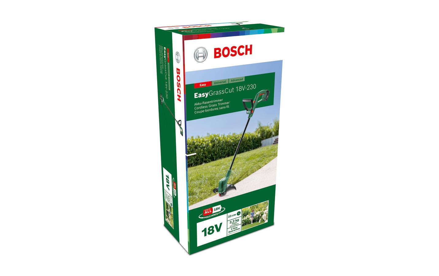Bosch EasyGrassCut 18V-230 Akku-Rasentrimmer – 18 V – Ø 230 mm – inkl. Akku & Ladegerät – POWER FOR ALL