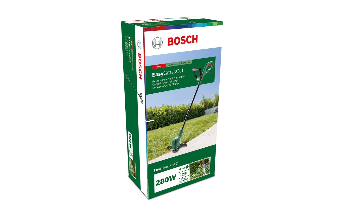 Bosch EasyGrassCut 23 Rasentrimmer – 280 W – Schnittbreite 23 cm, Faden