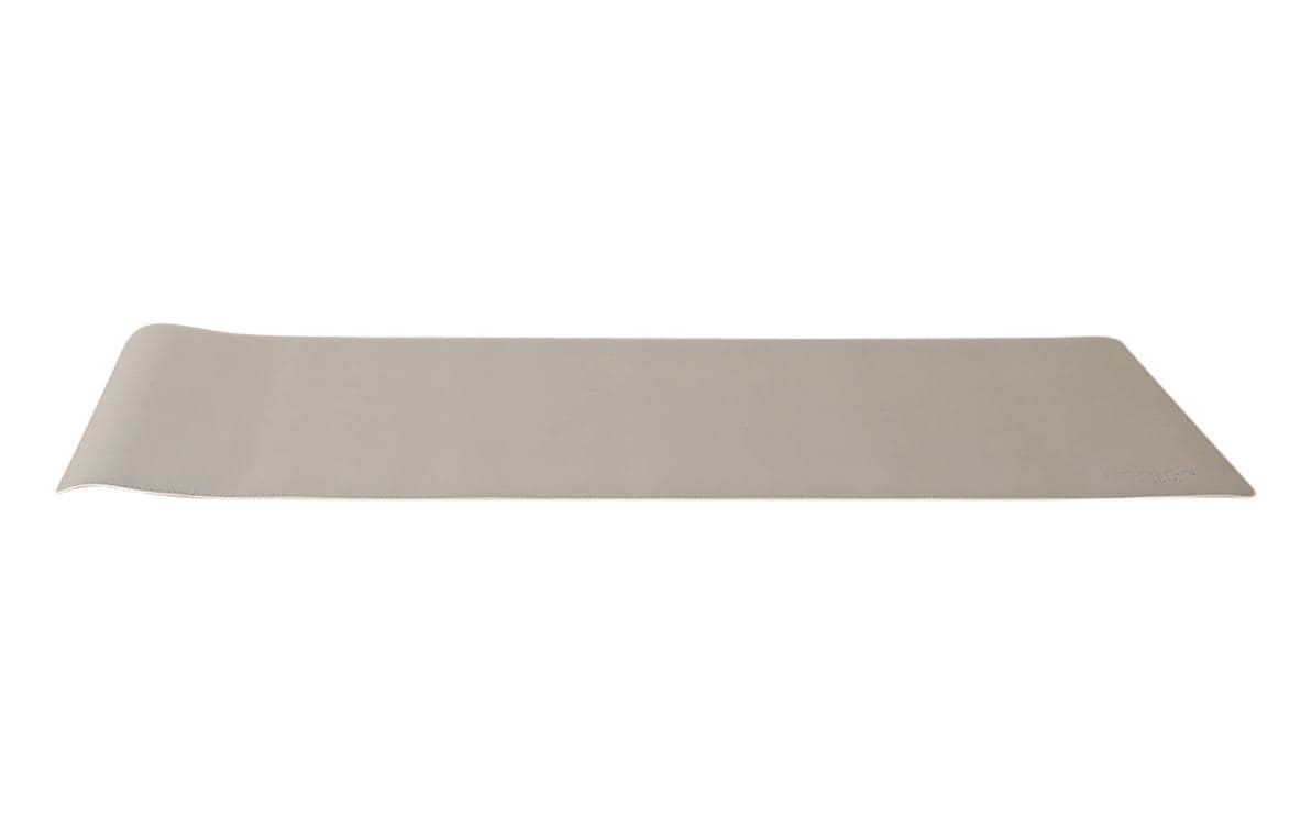 Esmée Schreibtischunterlage – 800 × 400 mm, Kunstleder, Grau, Rutschfest, Gestickte Kanten, 1 Stück