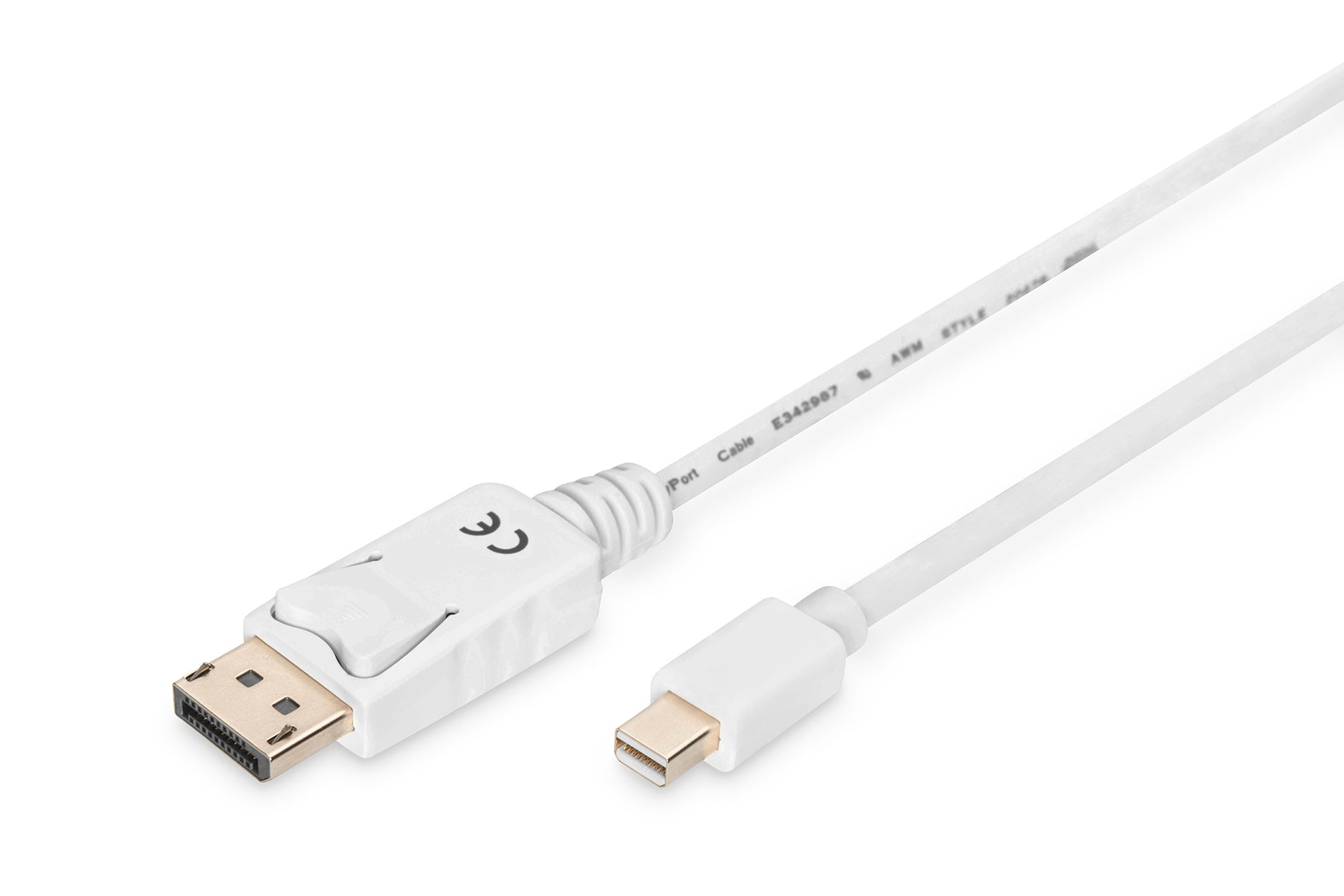 Digitus Mini DisplayPort-DisplayPort Kabel – 3 m, AWG 32, geschirmt, Kupfer, weiss