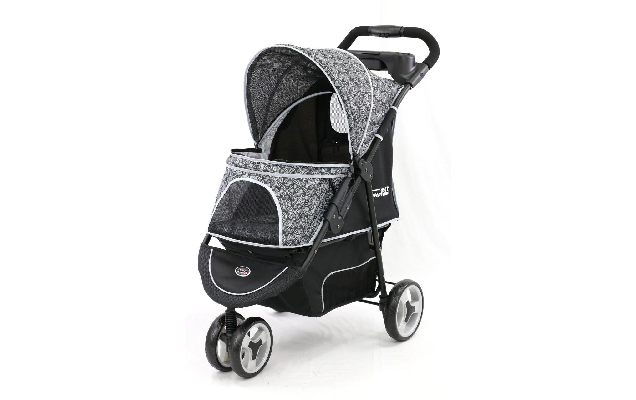 Innopet Hundebuggy – zusammenfaltbar, bis 20 kg belastbar – für Katze und Hund – Onyx
