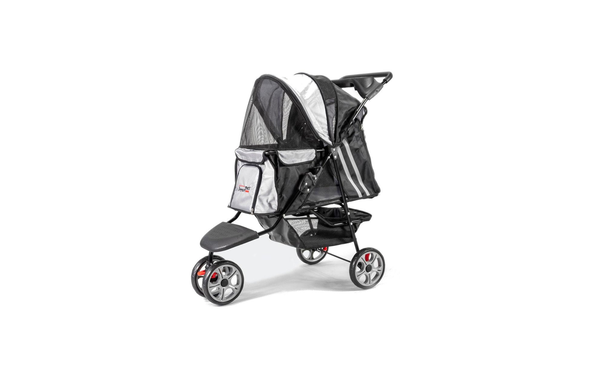 Innopet Hundebuggy All Terrain – zusammenfaltbar, bis 12,5 kg – schwarz/silber – für Katze und Hund