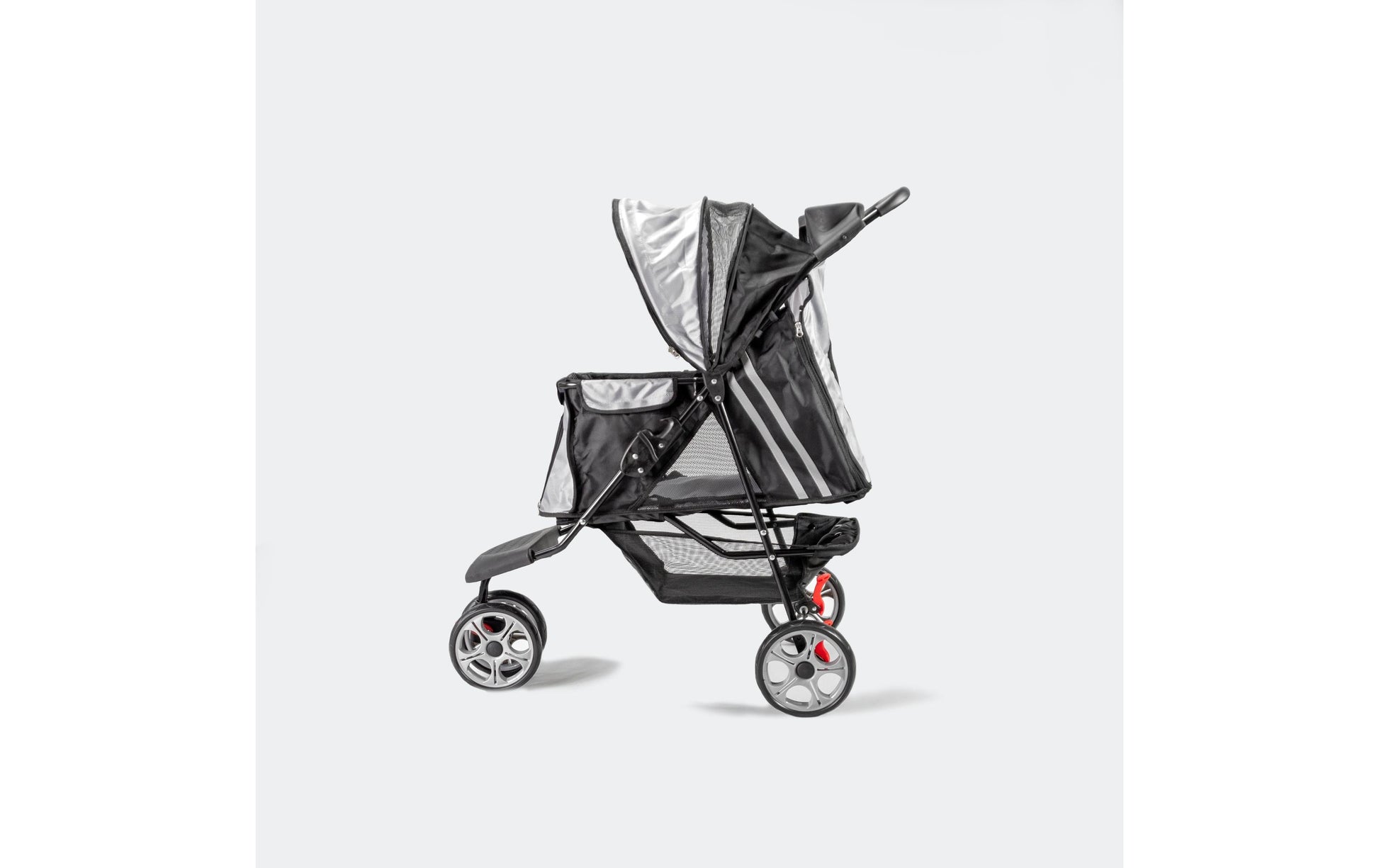 Innopet Hundebuggy All Terrain – zusammenfaltbar, bis 12,5 kg – schwarz/silber – für Katze und Hund