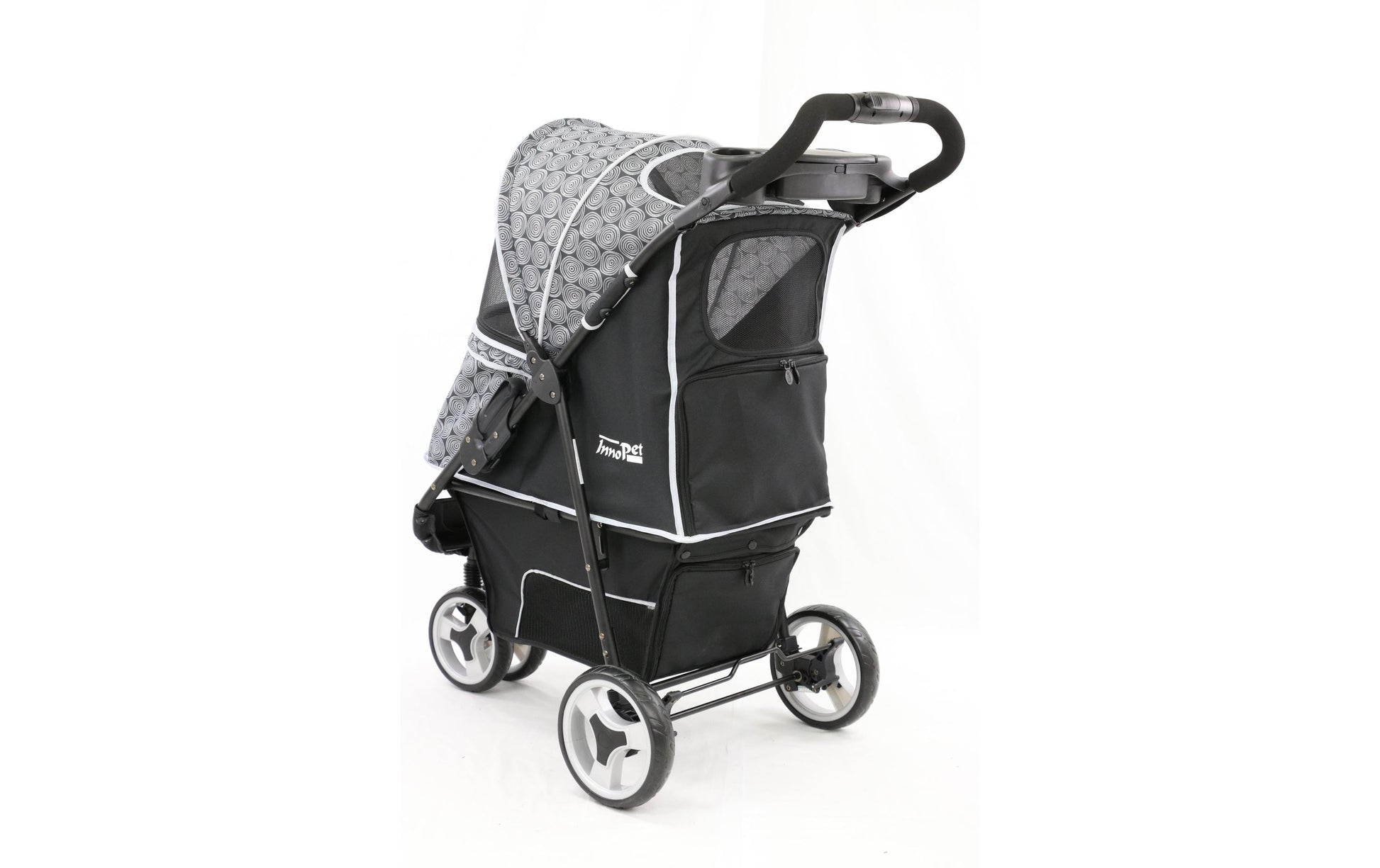 Innopet Hundebuggy – zusammenfaltbar, bis 20 kg belastbar – für Katze und Hund – Onyx