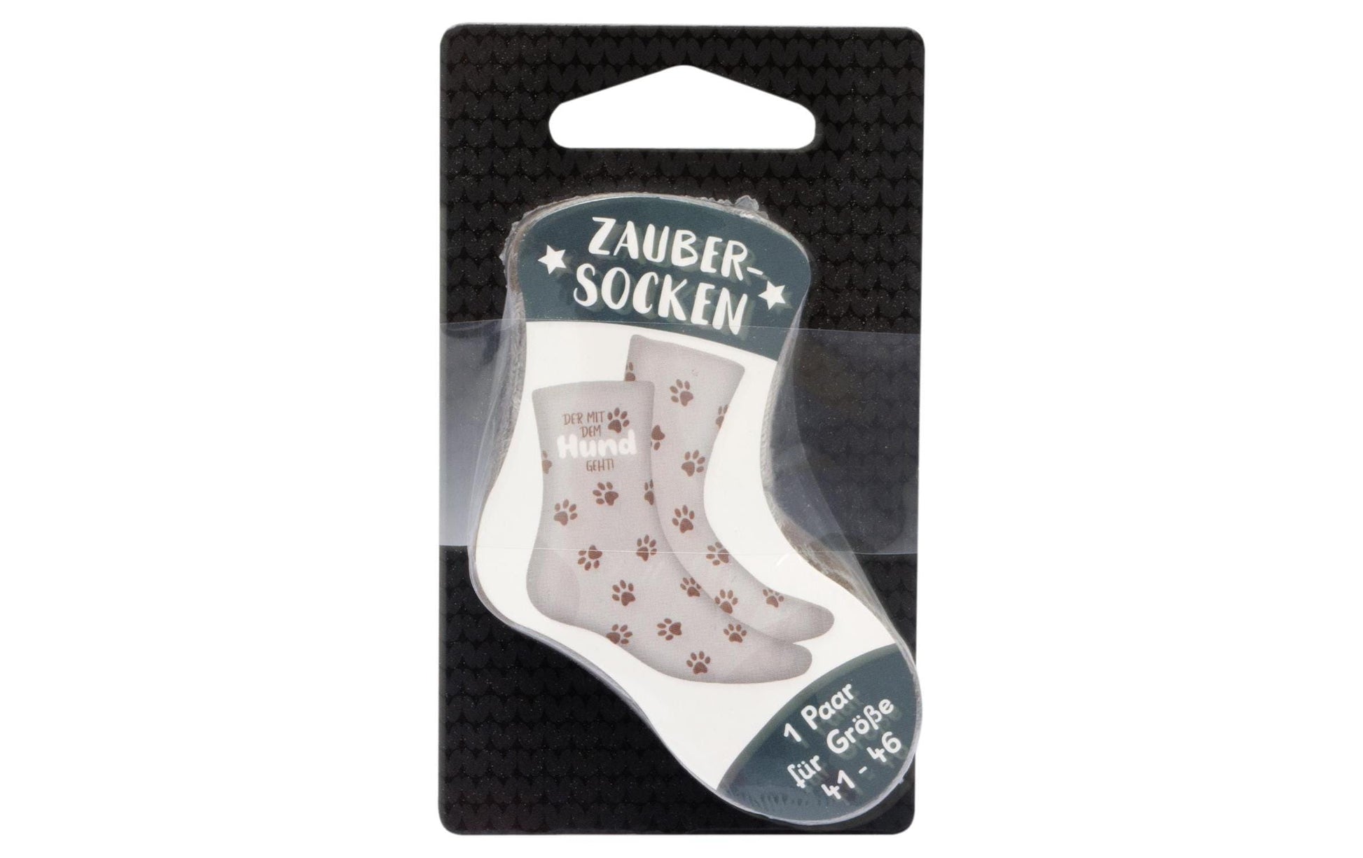 Sheepworld Zaubersocken Der mit dem Hund – Grösse 41–46, Beige, 80% Baumwolle/15% Nylon/5% Elasthan