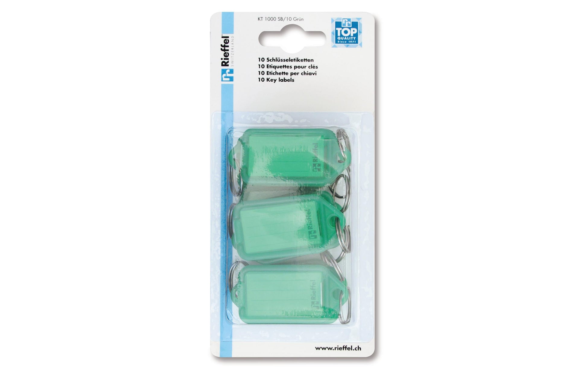 Robert rieffel Rieffel Schlüsselanhänger – Kunststoff, Grün, 38 × 22 mm, 10er-Pack