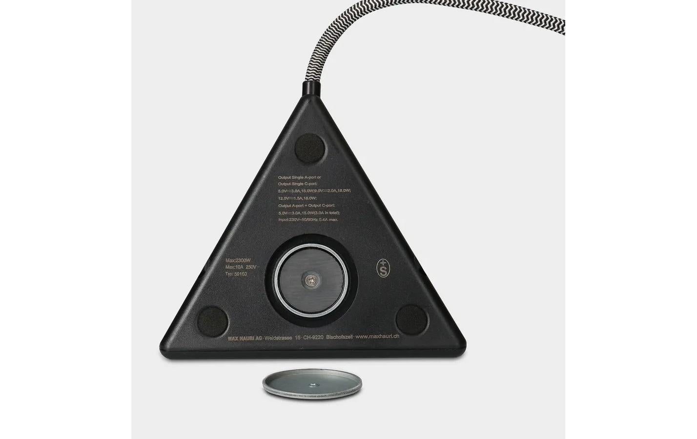 Max Hauri AG Max Hauri Steckdosenleiste, 2×T13, 1×USB‑A + 1×USB‑C, 2,5 m, Eingang T12, Überstromschutz – Schwarz