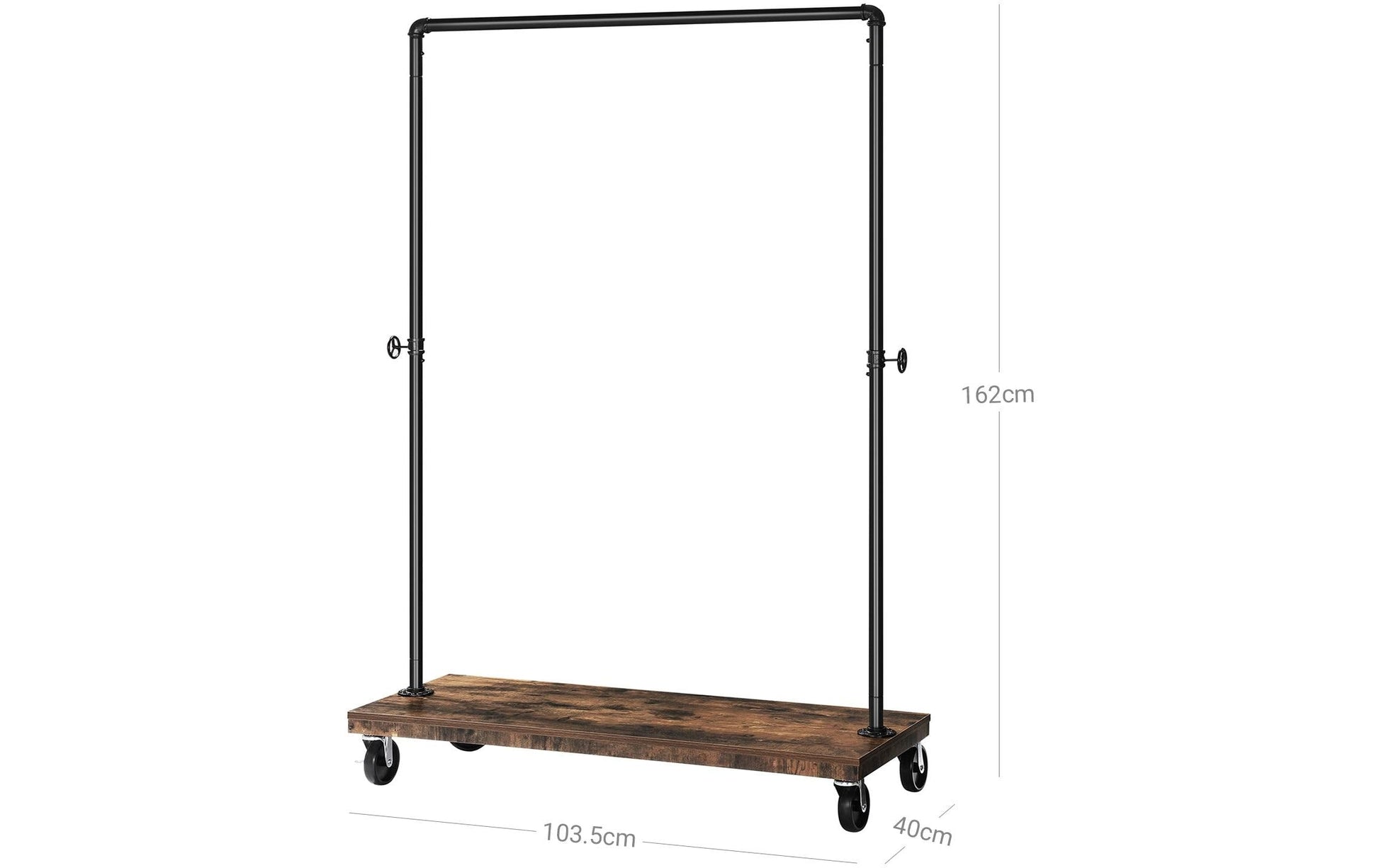 Vasagle Garderobenständer – Stahl, Schwarz/Braun, 103,5 × 40 × 162 cm