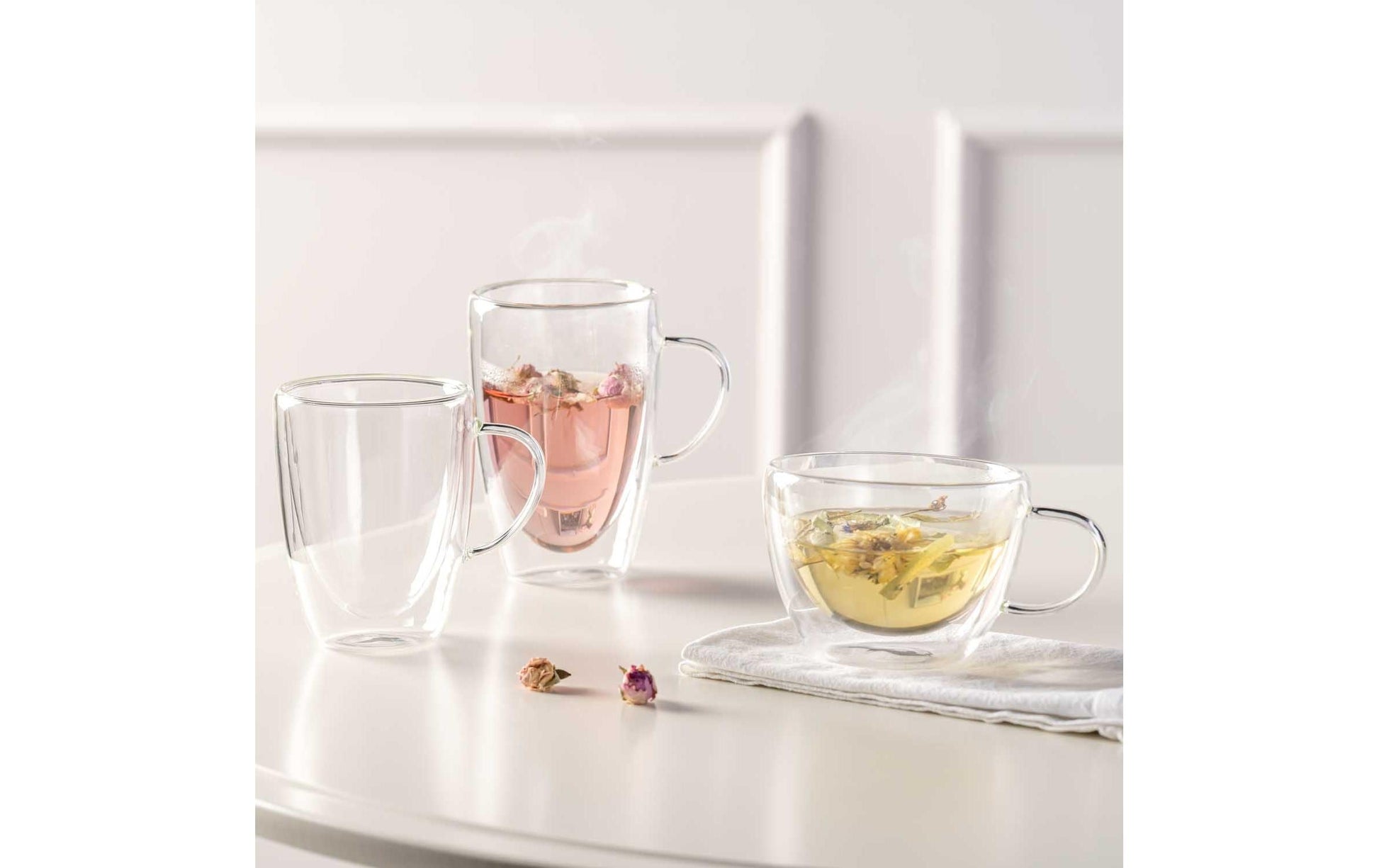 LEONARDO Kaffeetasse – 4er Set, 300 ml, Ø 9 cm, Borosilikatglas, doppelwandig