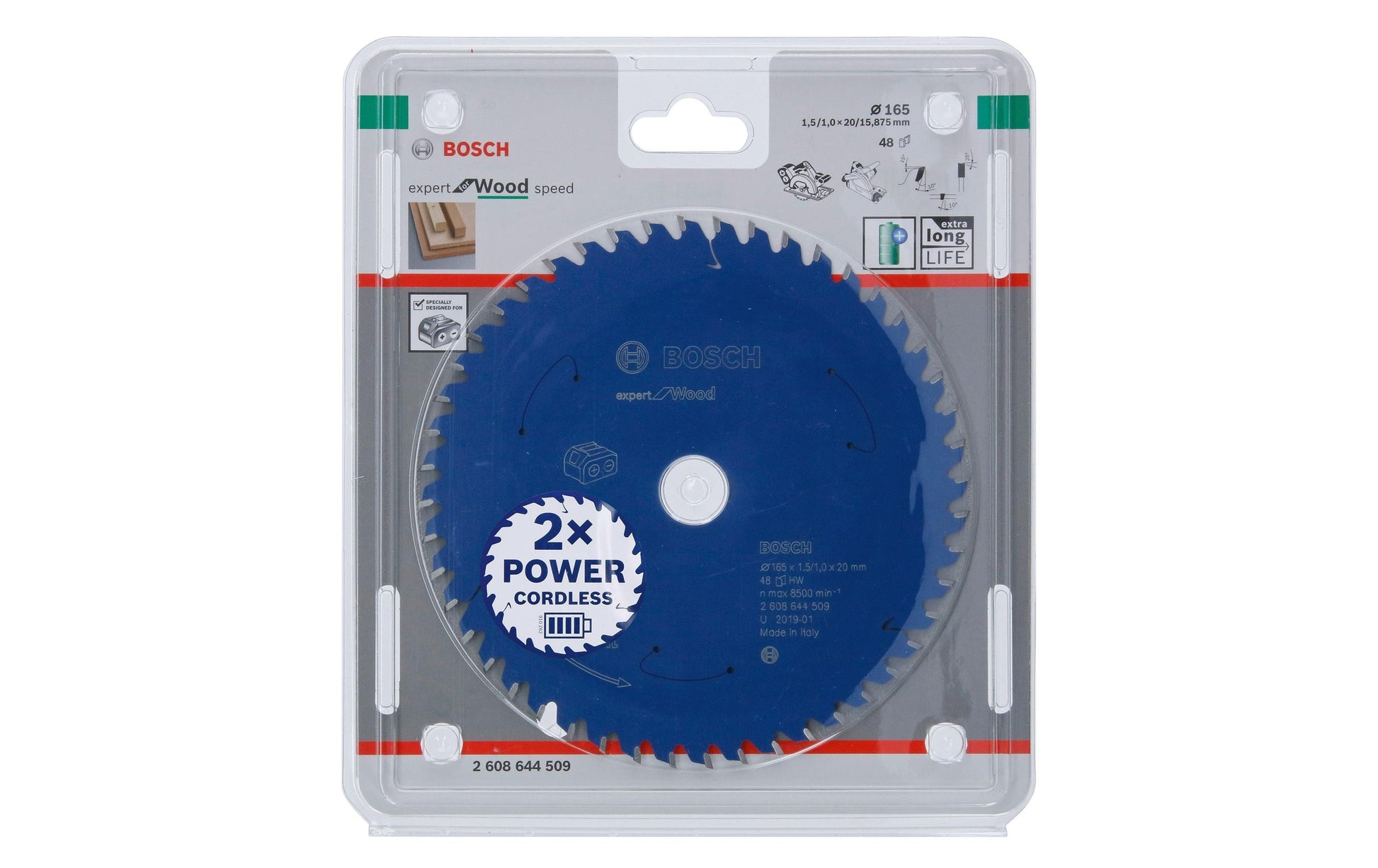 Bosch Professionelles Expert-Kreissägeblatt 165 × 20 × 1,5 mm, 48 Zähne – für Holz – 1 Stück – ATB