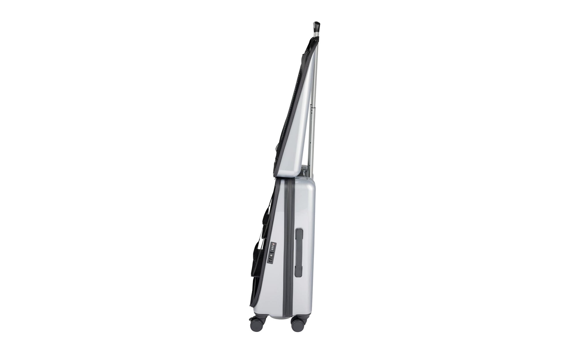 Casyro Trolley – 80 l, Hartschale PC, 4 Rollen, mit TSA, Grau, 44 × 27 × 70 cm