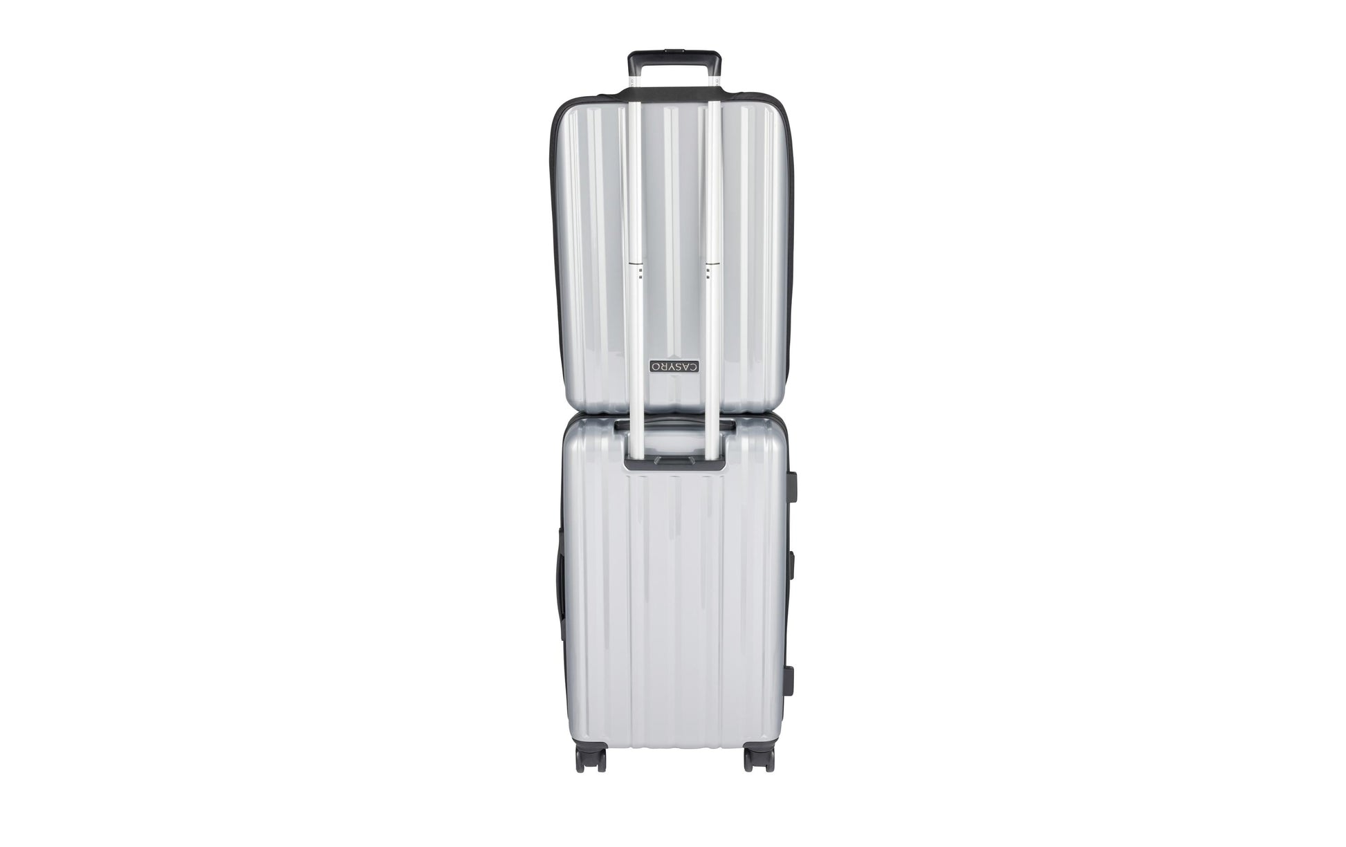 Casyro Trolley – 80 l, Hartschale PC, 4 Rollen, mit TSA, Grau, 44 × 27 × 70 cm
