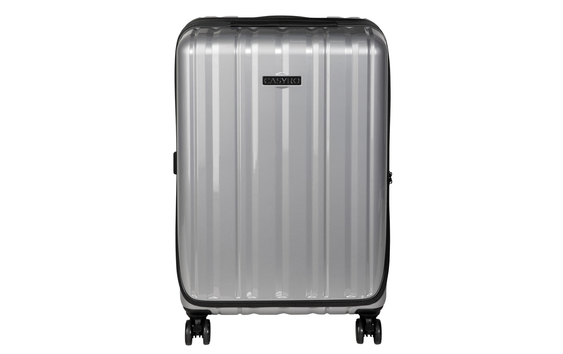 Casyro Trolley – 80 l, Hartschale PC, 4 Rollen, mit TSA, Grau, 44 × 27 × 70 cm