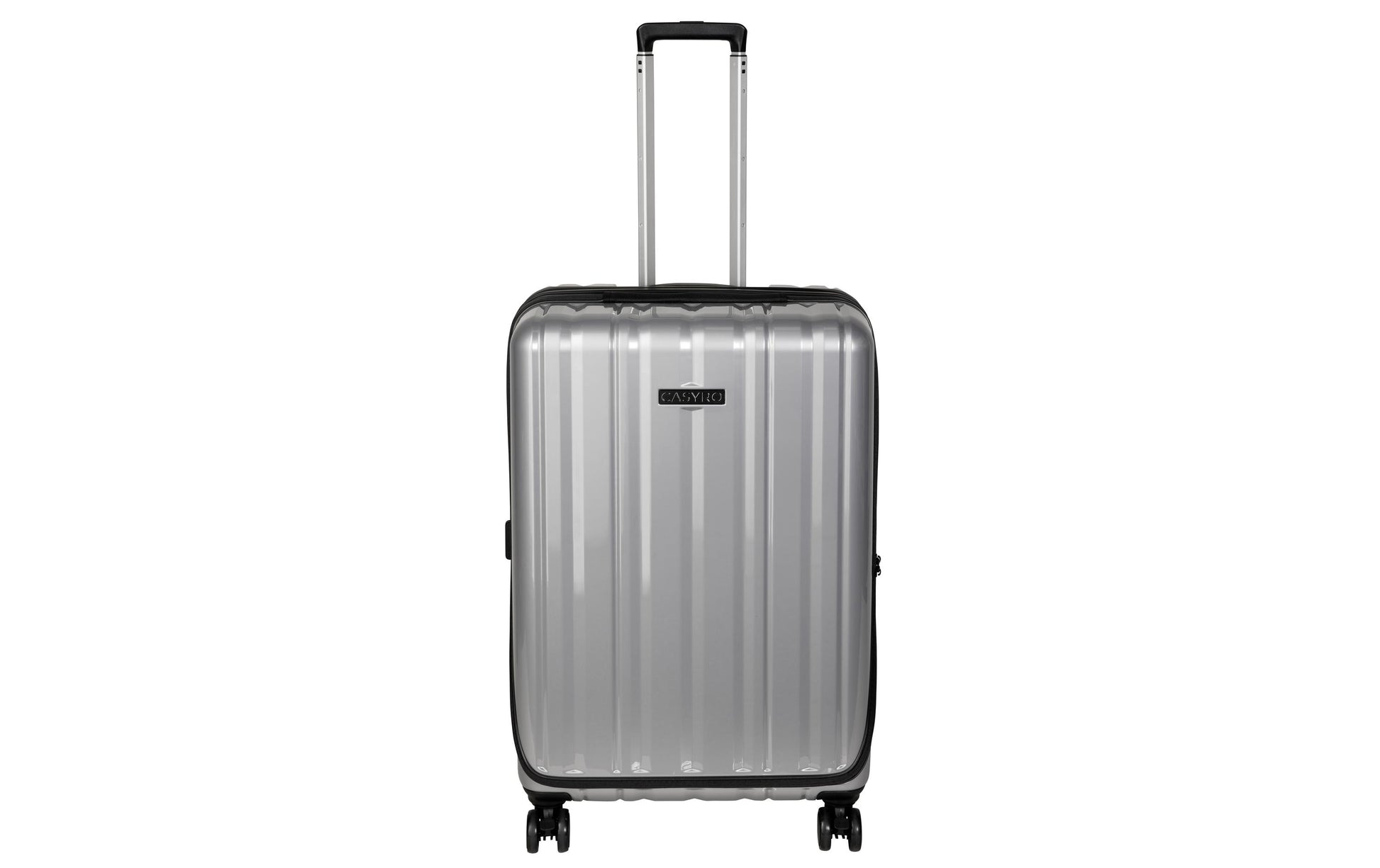Casyro Trolley – 80 l, Hartschale PC, 4 Rollen, mit TSA, Grau, 44 × 27 × 70 cm