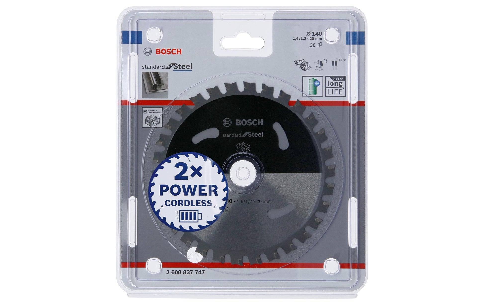 Bosch Professional – Kreissägeblatt, Standard, 2 608 837 747, 140 mm × 1,6 mm × 20 mm