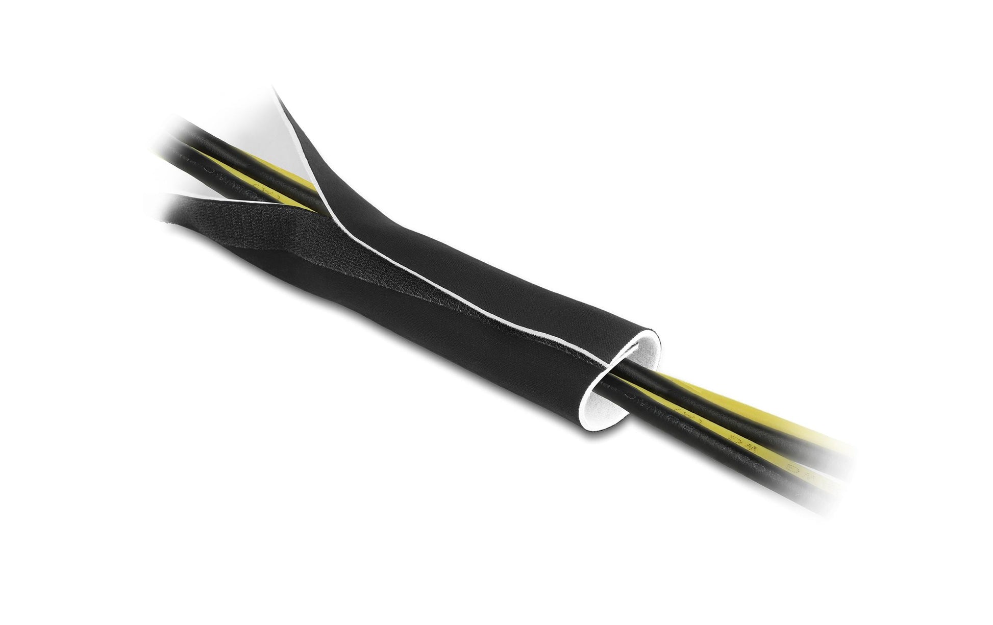 DeLOCK Kabelschlauch – Ø 35 mm – 3 m – Neopren – Schwarz/Weiss, Klettverschluss