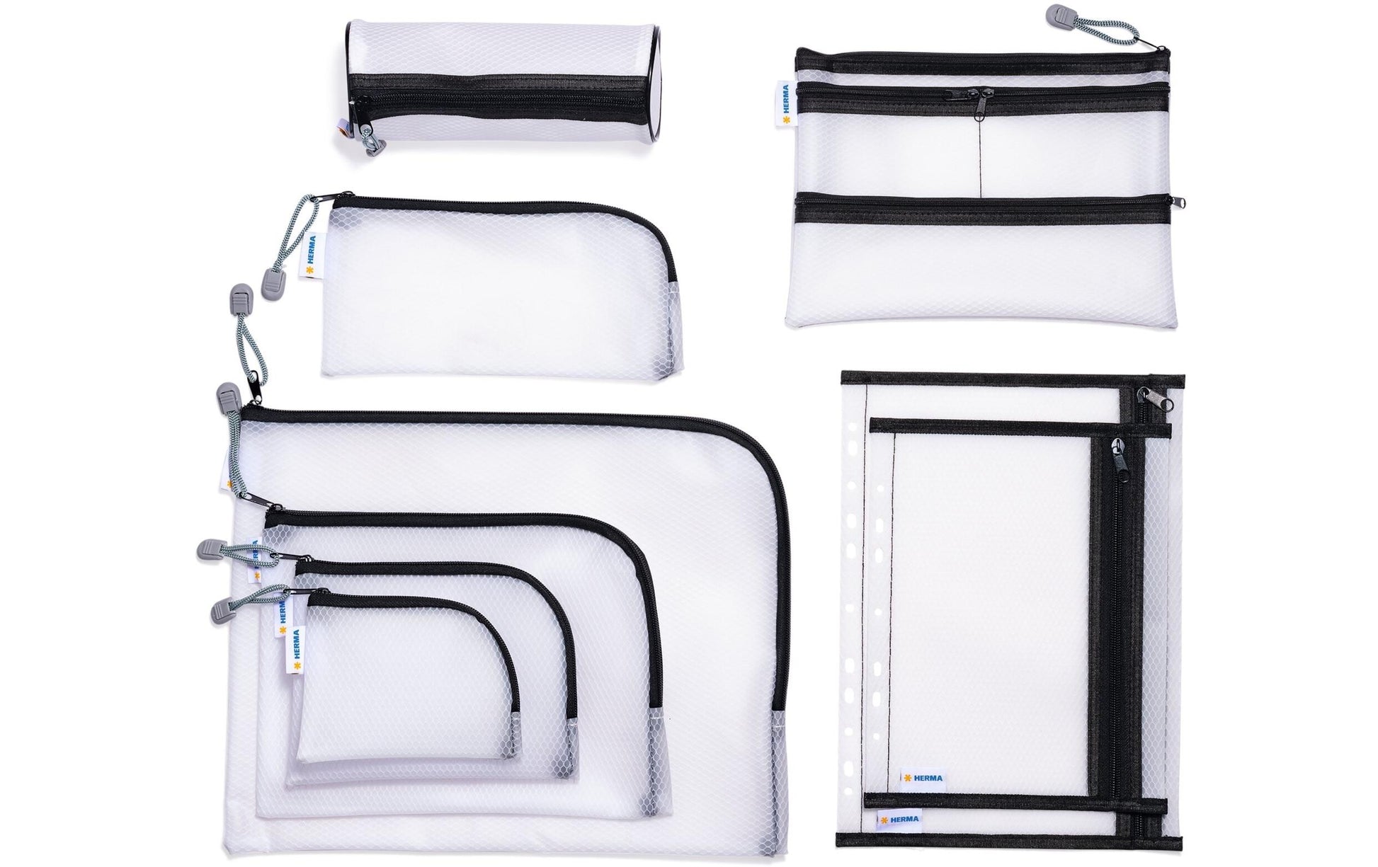 HERMA Reissverschlusstasche – 260 × 190 mm, Kunststoff, Schwarz – 1 Stück
