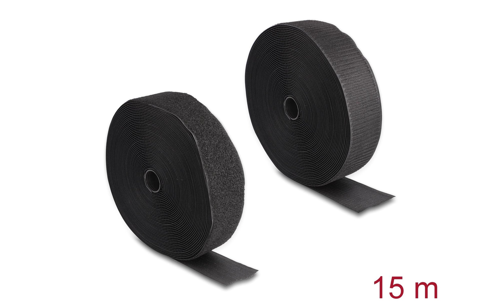 DeLOCK Klettband 15 m × 50 mm, schwarz