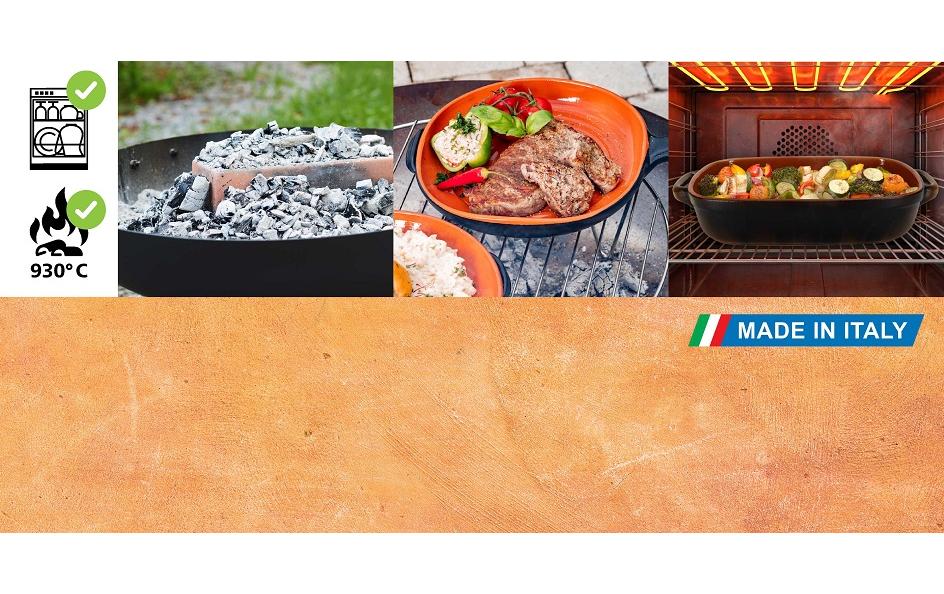Nouvel Fonduepfanne – Ø 16 cm, Terracotta, für Backofen, Grillrost
