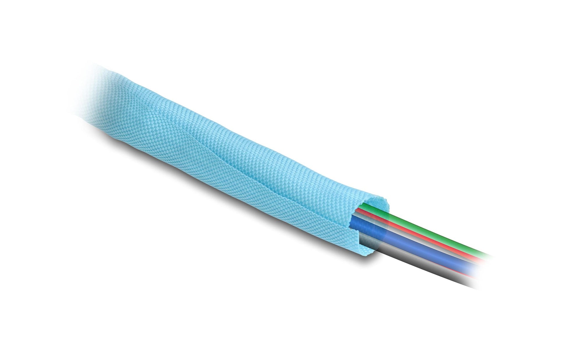DeLOCK Kabelschlauch, Ø 16 mm × 2 m, selbstschliessend, hitzebeständig, wiederverwendbar – blau