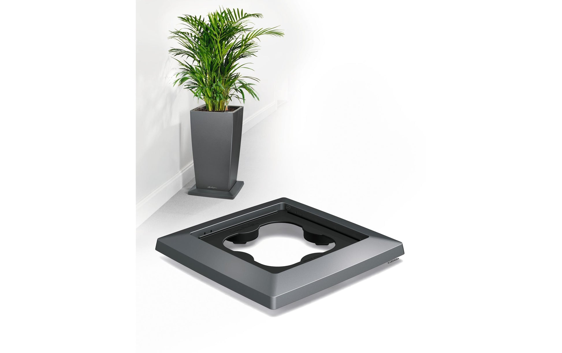 LECHUZA Blumenkübeluntersetzer – für Cubico 30 – Kunststoff, Anthrazit