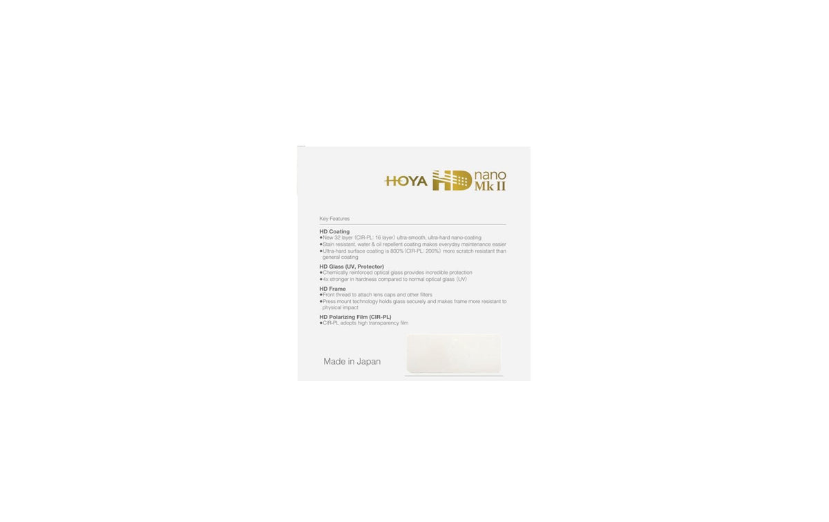 Hoya HD Nano Mk II CIR-PL Polarisationsfilter – 77 mm – 1,1 Blendenstufen – wasserabweisend – Aluminium