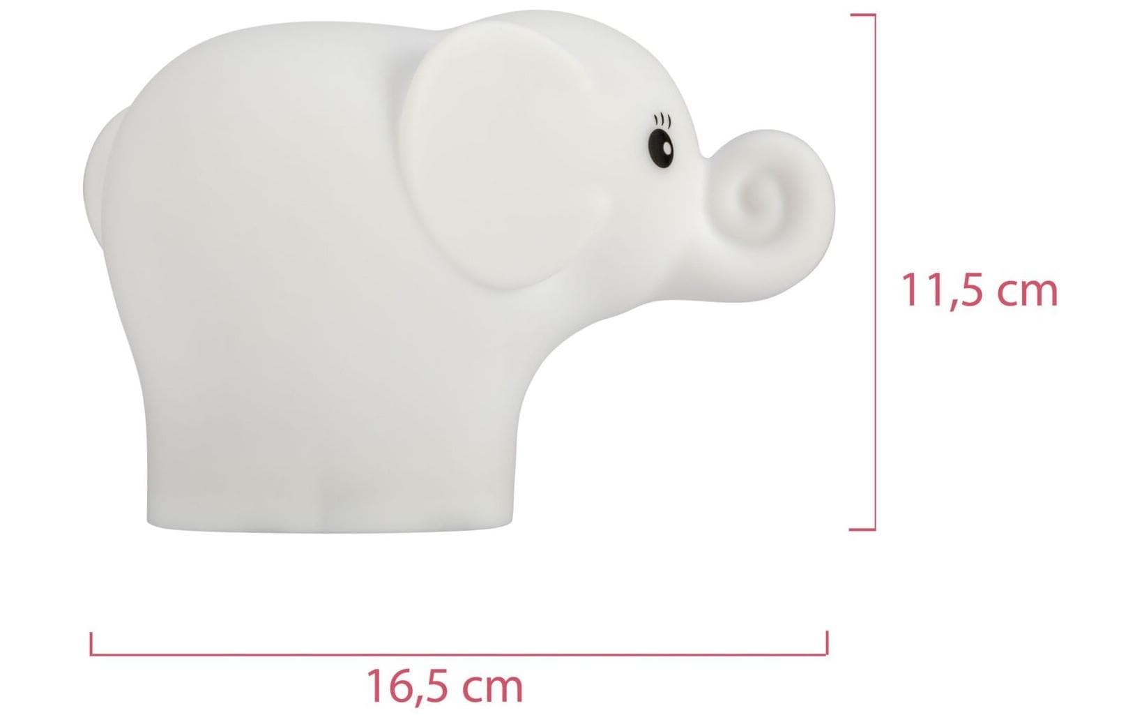 Pauleen Nachtlicht Night Elephant – 40 lm, mehrfarbig, Akku 24 h, IP20 – Weiss