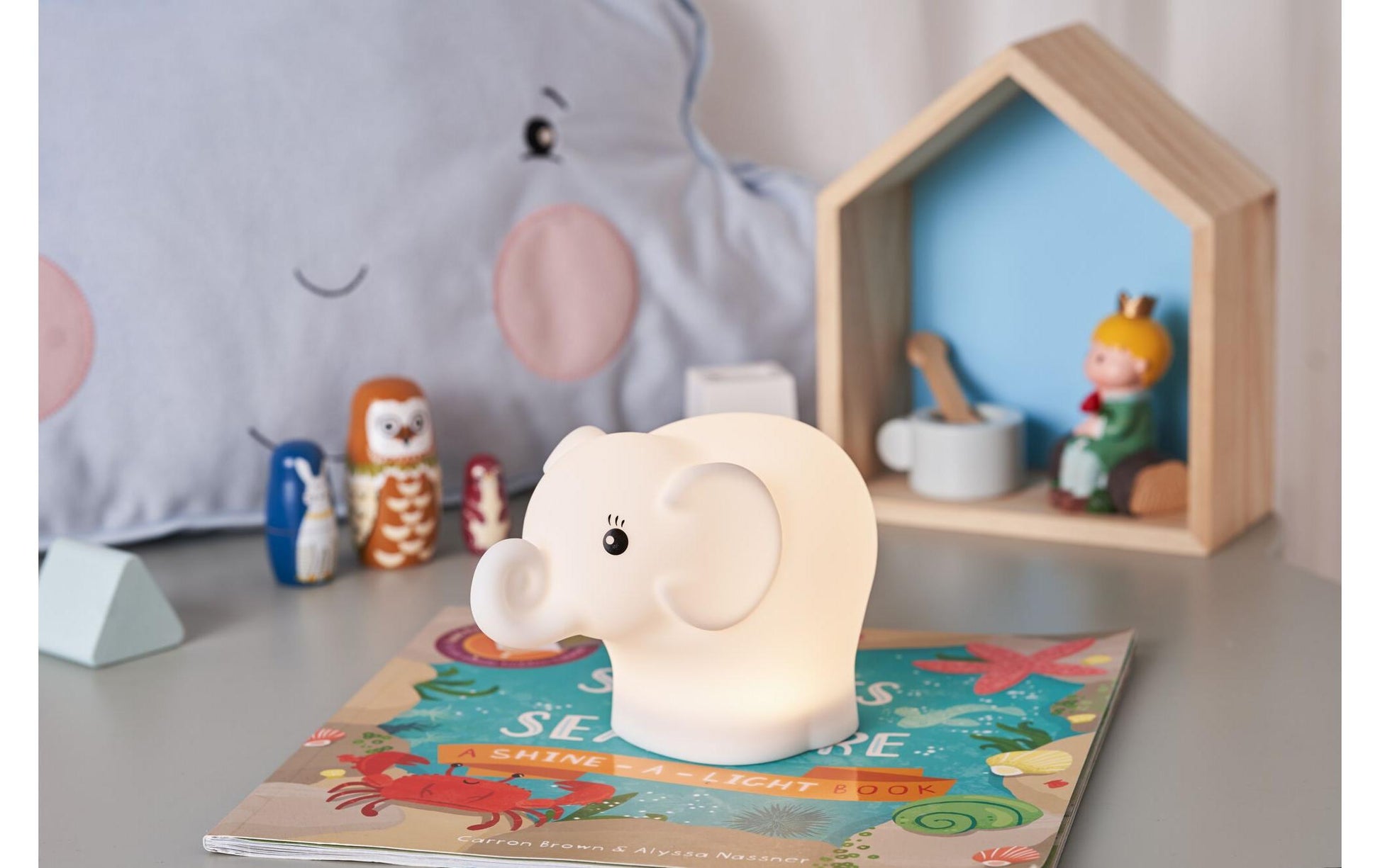 Pauleen Nachtlicht Night Elephant – 40 lm, mehrfarbig, Akku 24 h, IP20 – Weiss