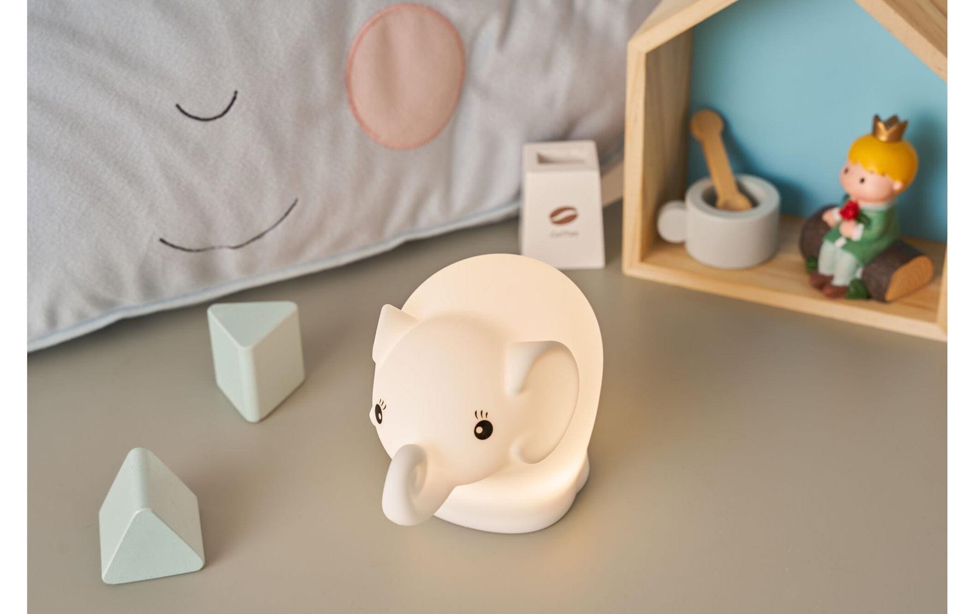 Pauleen Nachtlicht Night Elephant – 40 lm, mehrfarbig, Akku 24 h, IP20 – Weiss