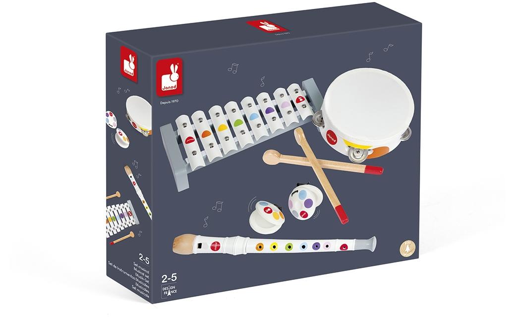 JANOD Musik-Set – 7-teilig – ab 2 Jahren – Holz, mehrfarbig