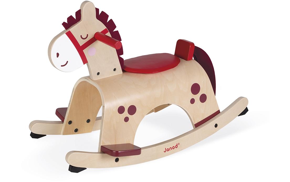 JANOD Schaukelpferd Pony – max. 17 kg – 62 × 43,5 × 33,5 cm – 1 Stück – ab 1 J. – Holz – holzfarben – FSC