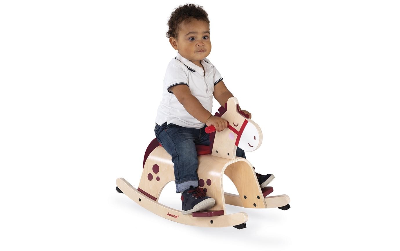 JANOD Schaukelpferd Pony – max. 17 kg – 62 × 43,5 × 33,5 cm – 1 Stück – ab 1 J. – Holz – holzfarben – FSC