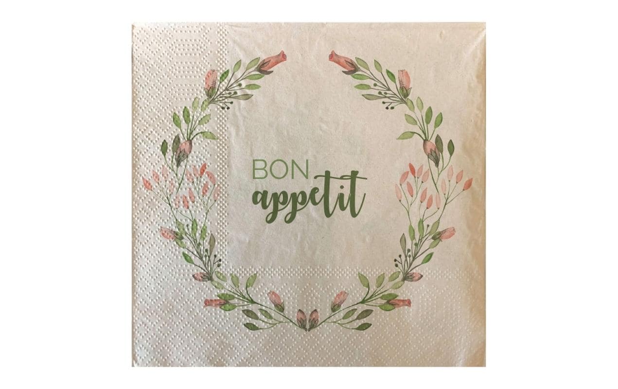 Chic-mic Servietten Blume – 33 × 33 cm, Bambuspapier, 3-lagig – 20 Stück