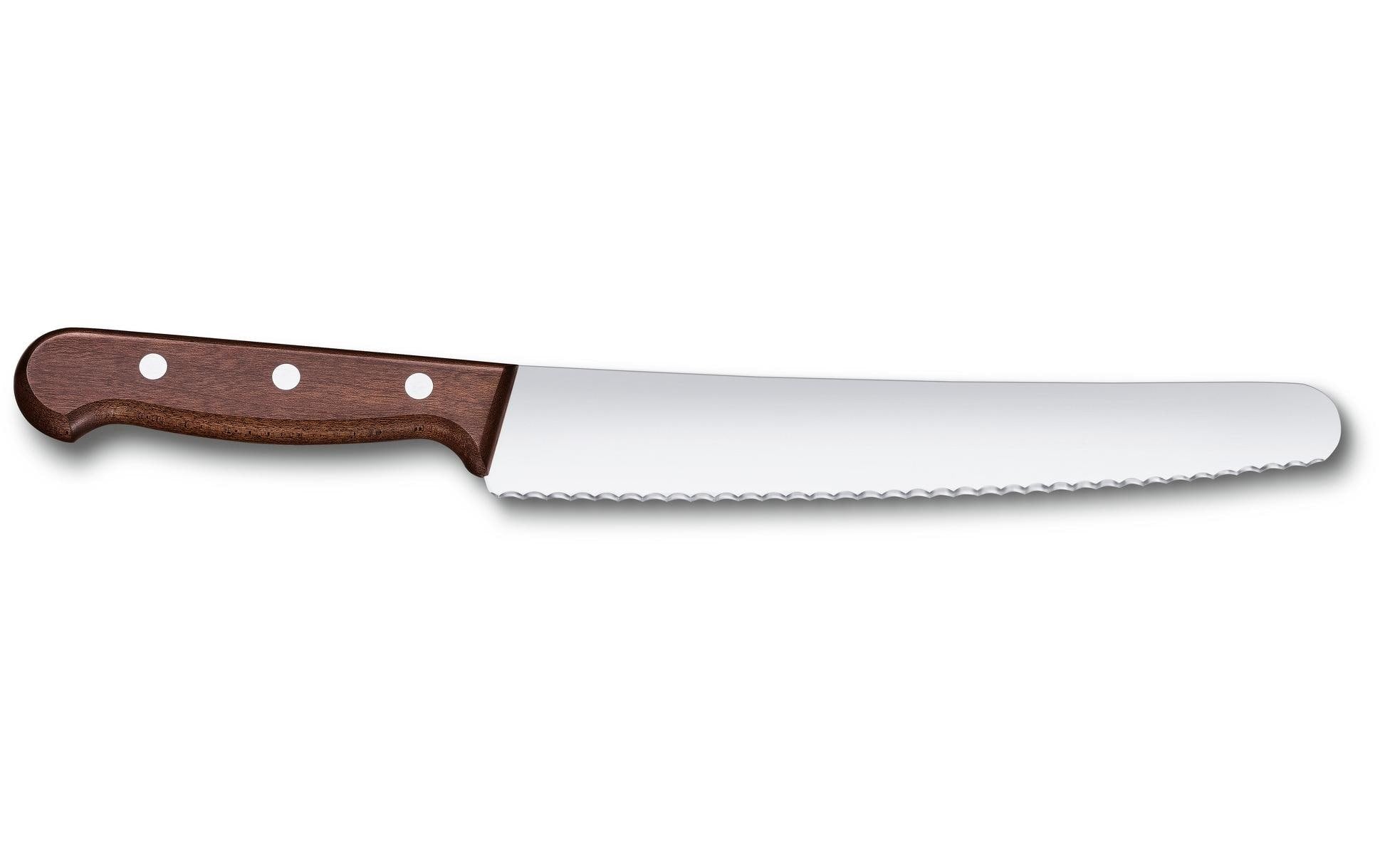Victorinox Brotmesser – Stahl, Wellenschliff, 22 cm, Braun