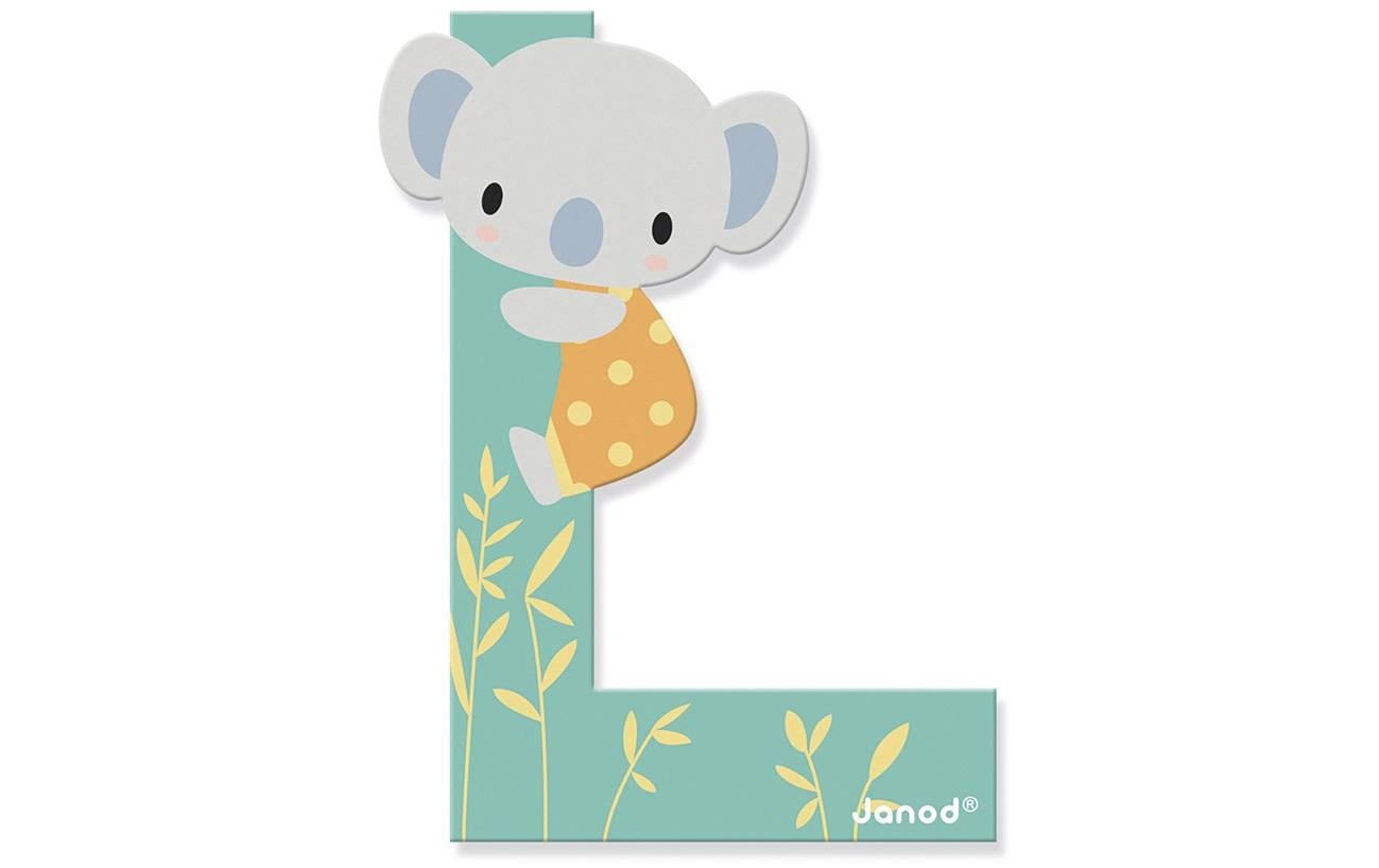 JANOD Pure Buchstabe L – 6,4 × 8,7 × 0,7 cm – MDF, mehrfarbig