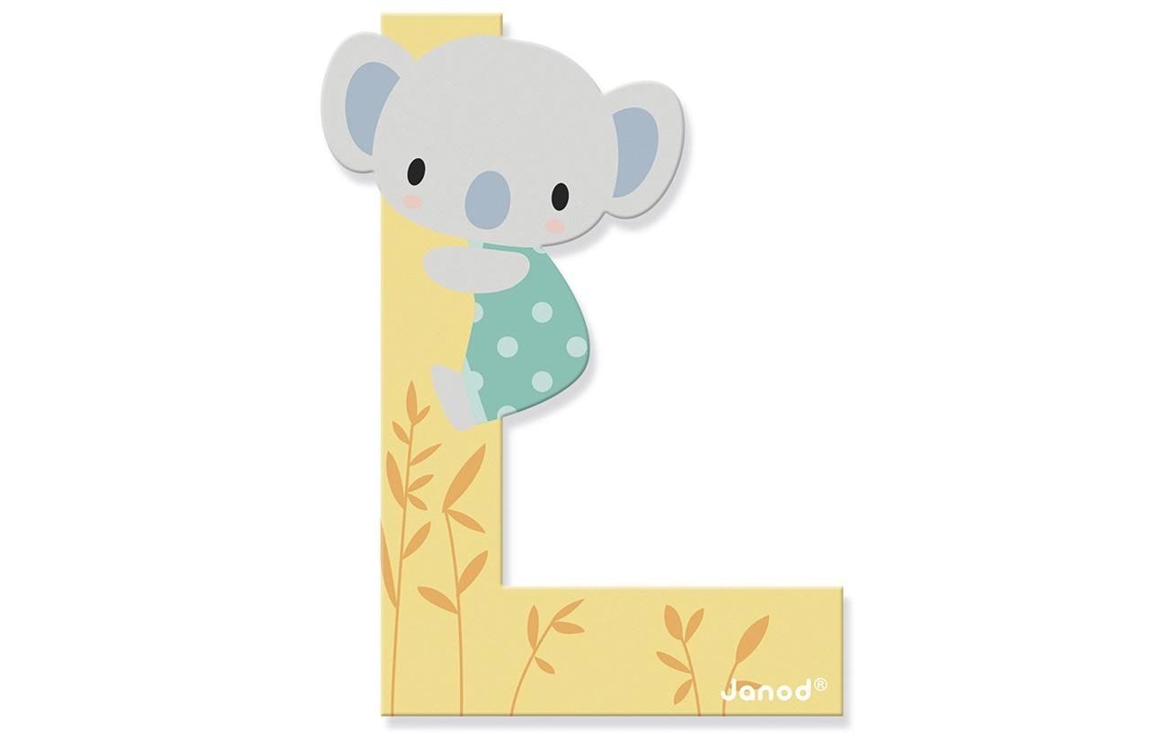 JANOD Pure Buchstabe L – 6,4 × 8,7 × 0,7 cm – MDF, mehrfarbig