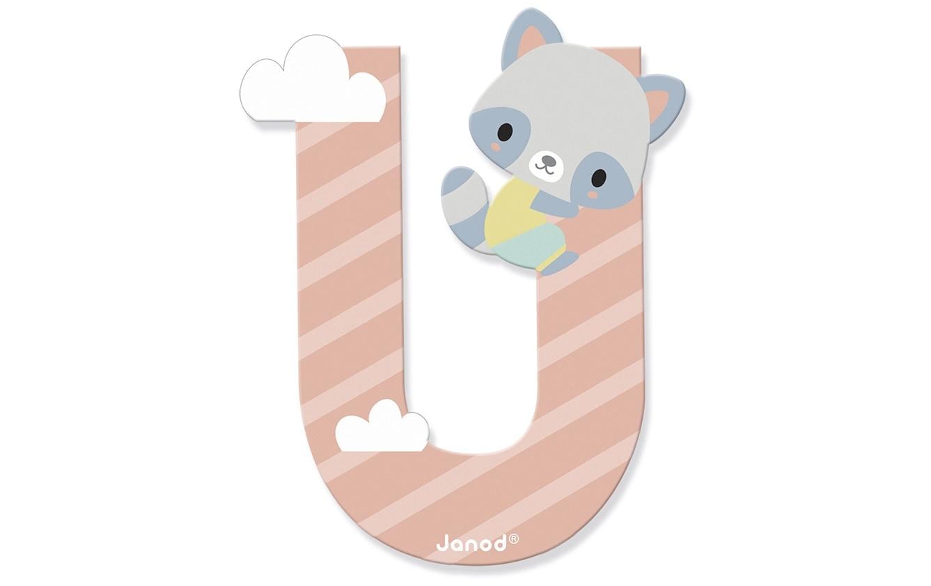 JANOD Pure Buchstabe U – 7 × 8,8 × 0,7 cm – MDF, mehrfarbig