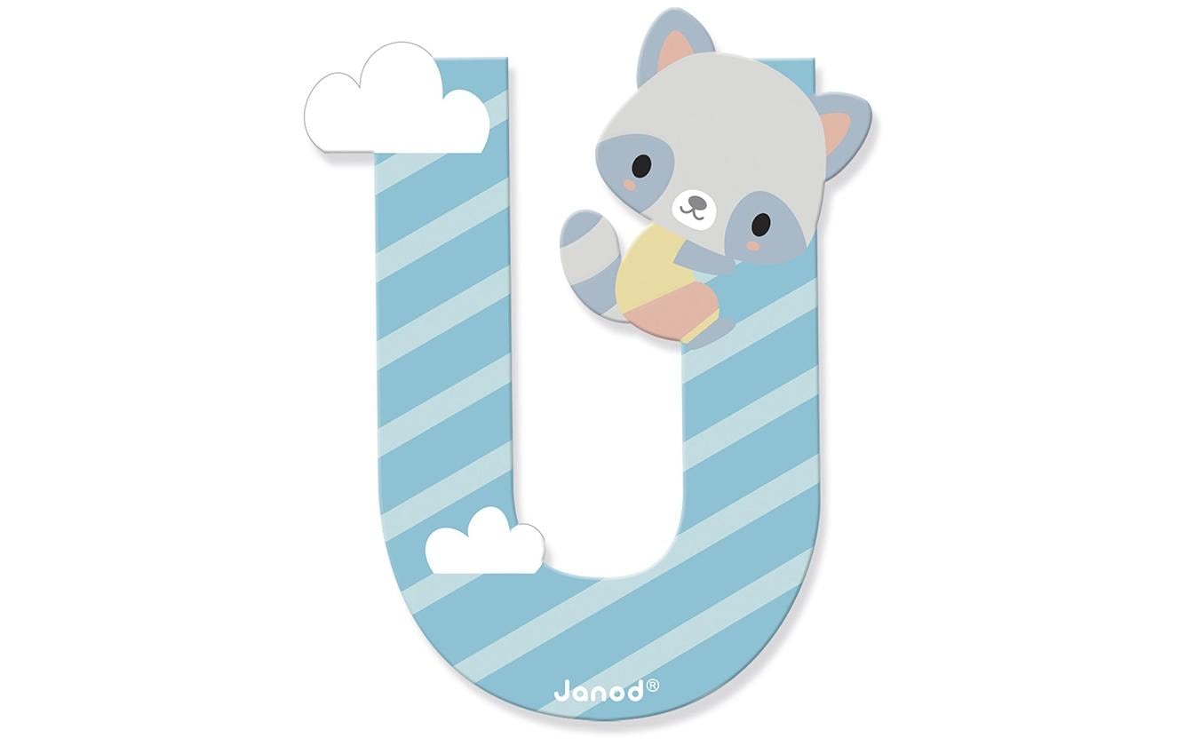 JANOD Pure Buchstabe U – 7 × 8,8 × 0,7 cm – MDF, mehrfarbig