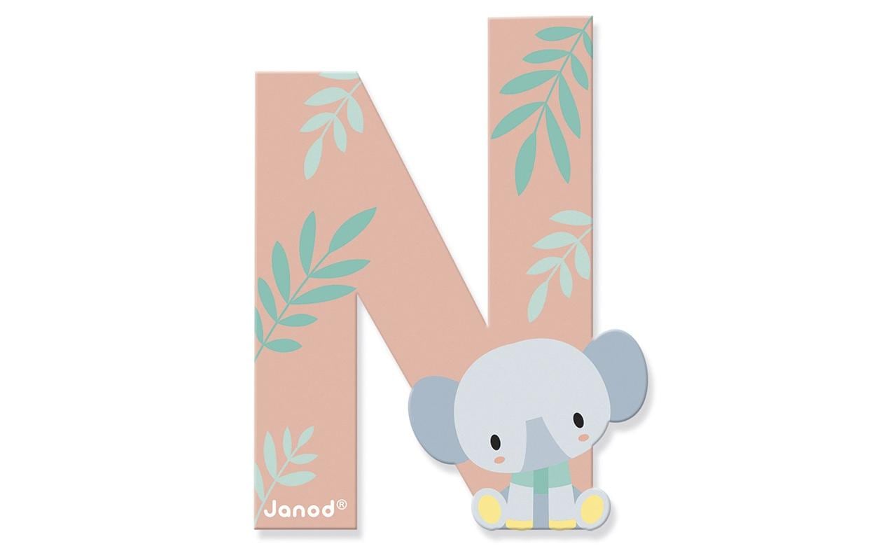 JANOD Pure Buchstabe N – 6,2 × 8,1 × 0,7 cm – MDF, mehrfarbig