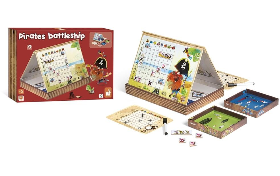 JANOD Seeschlacht Piraten – Strategiespiel, 2 Spieler, ab 5 Jahren, 15 Min., DE/EN/FR/IT/NL/ES/RU